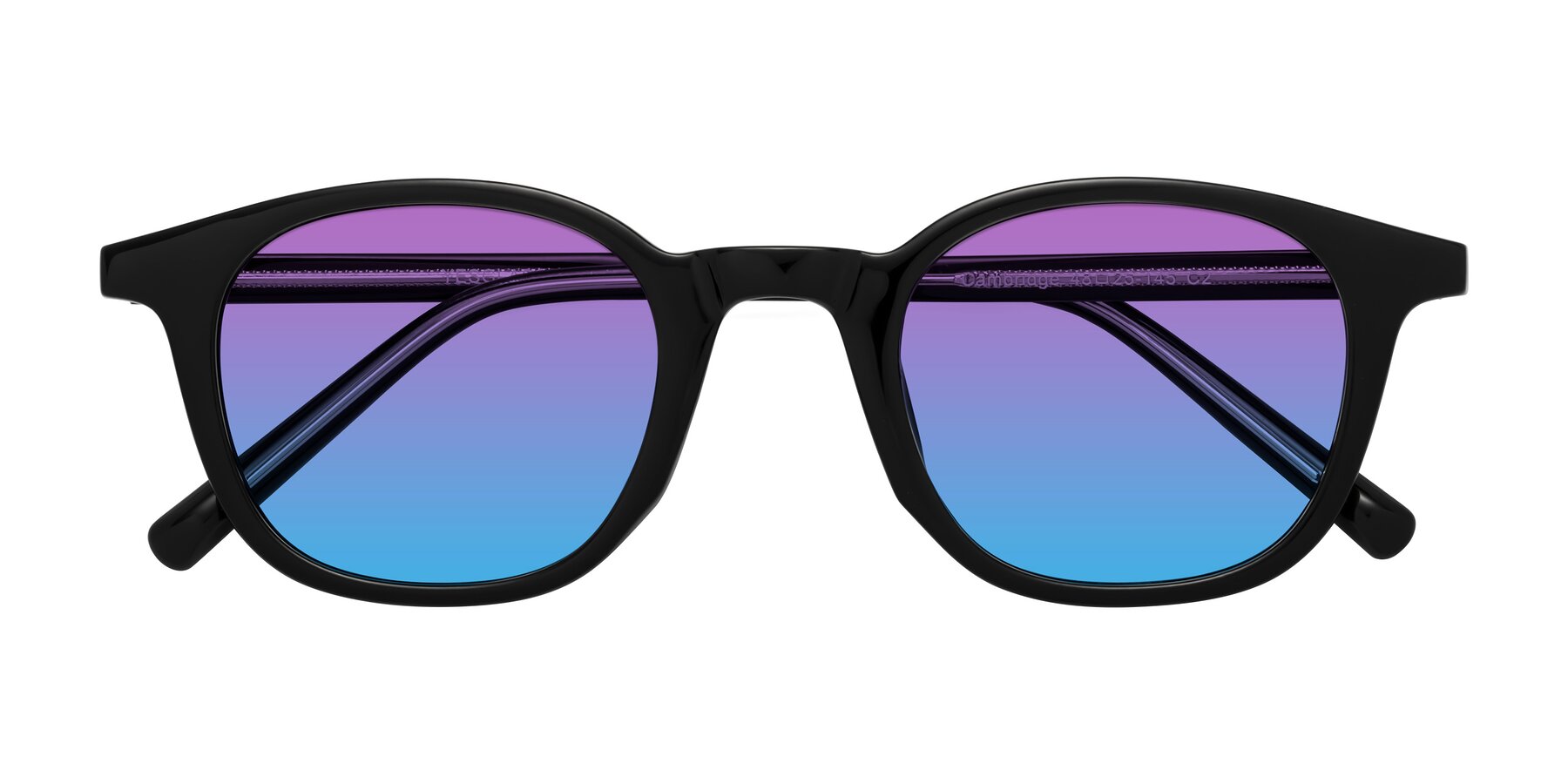Folded Front of Cambridge in Black with Purple / Blue Gradient Lenses