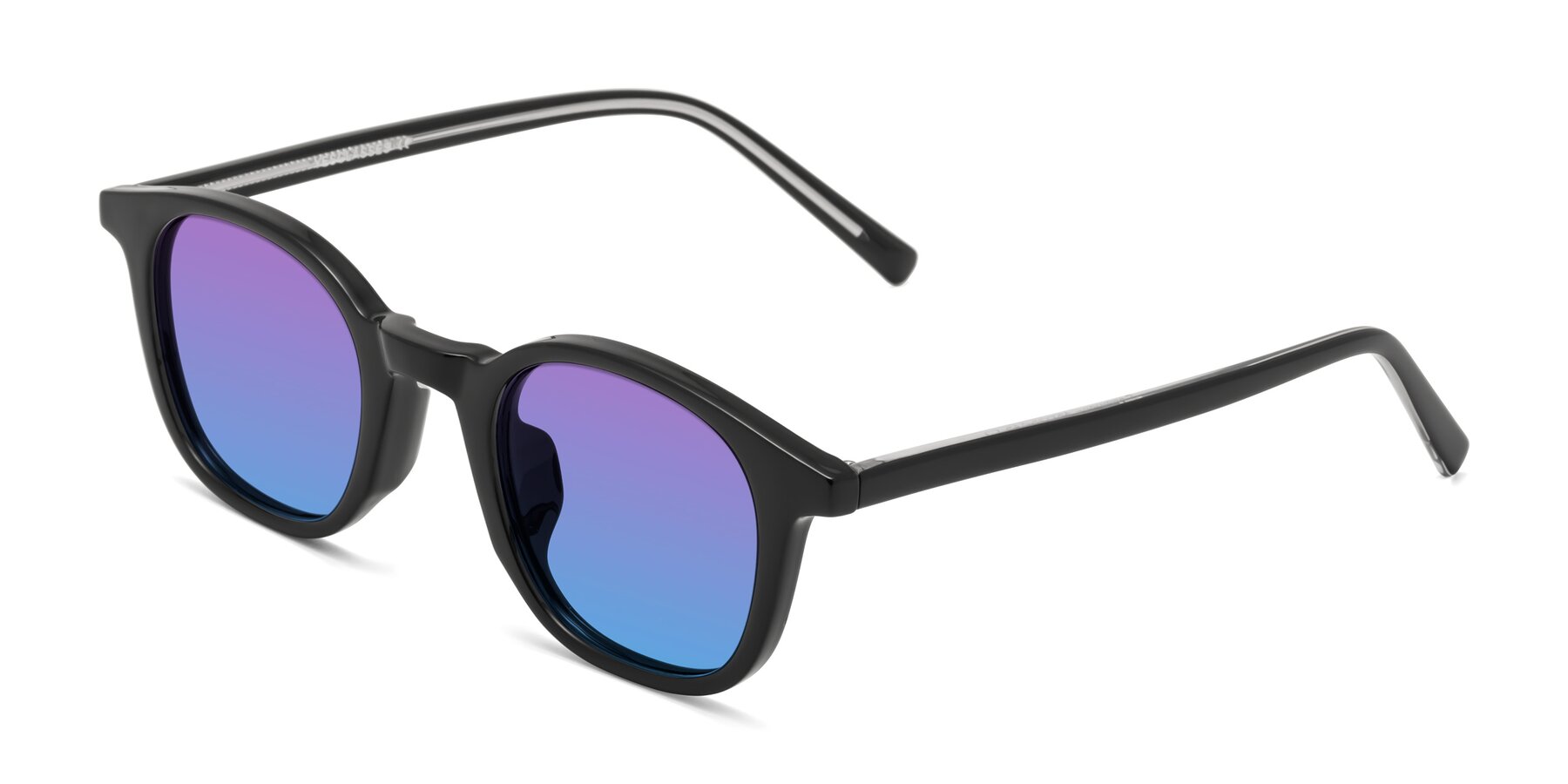 Angle of Cambridge in Black with Purple / Blue Gradient Lenses