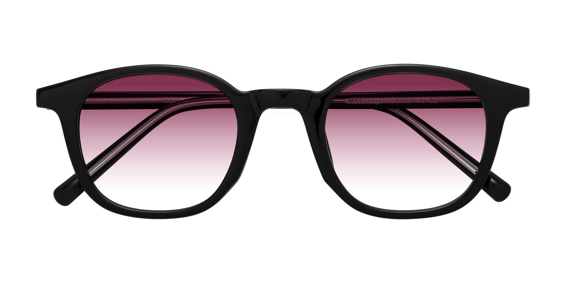 Folded Front of Cambridge in Black with Wine Gradient Lenses