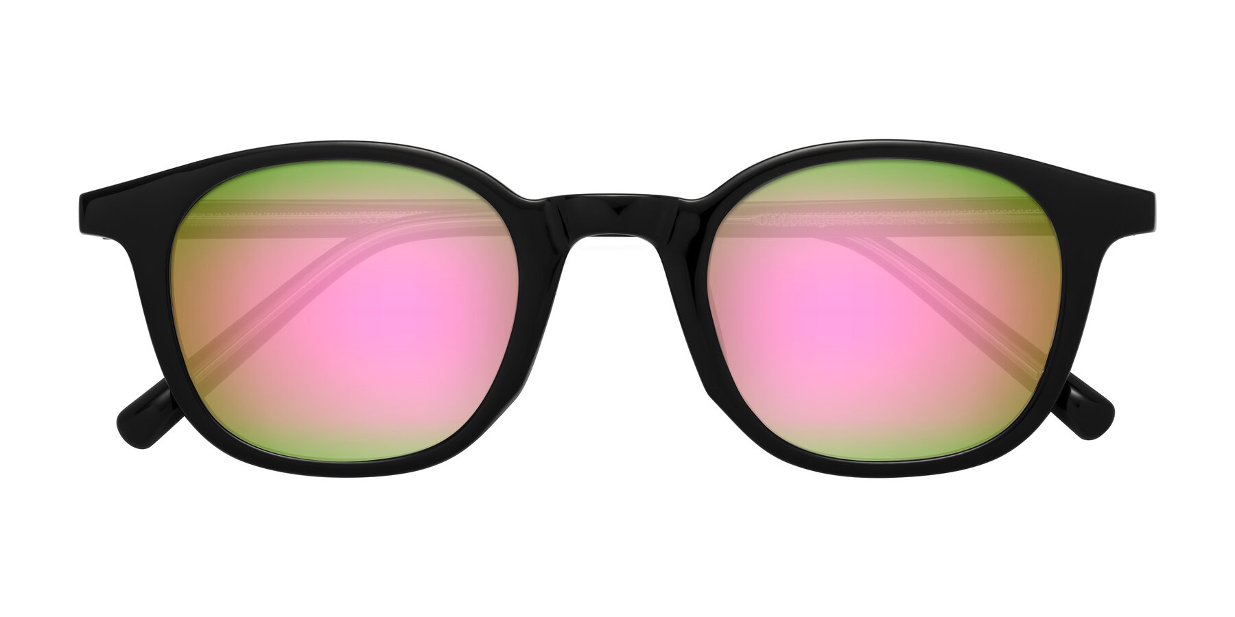 Folded Front of Cambridge in Black with Pink Mirrored Lenses