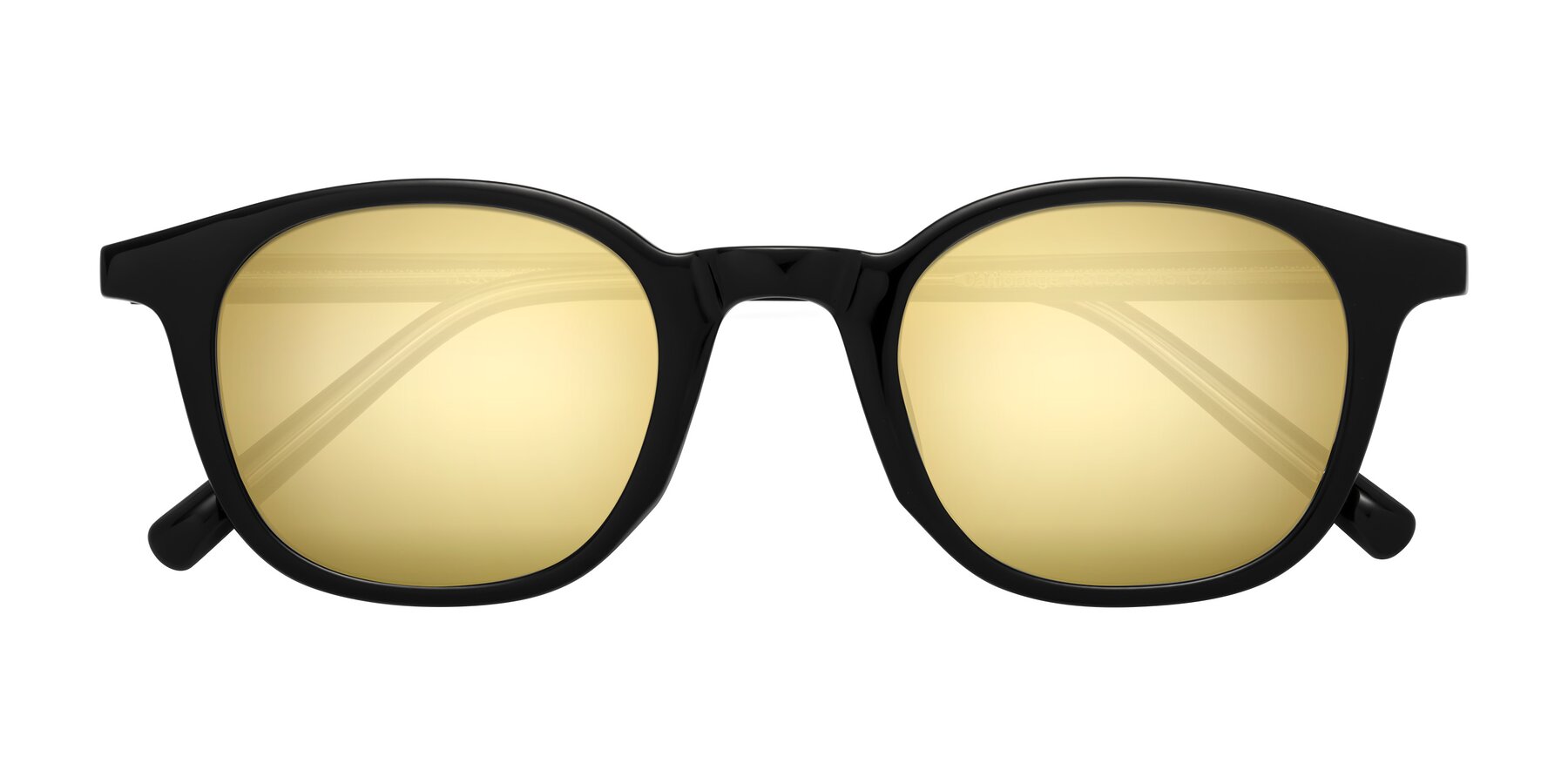 Folded Front of Cambridge in Black with Gold Mirrored Lenses
