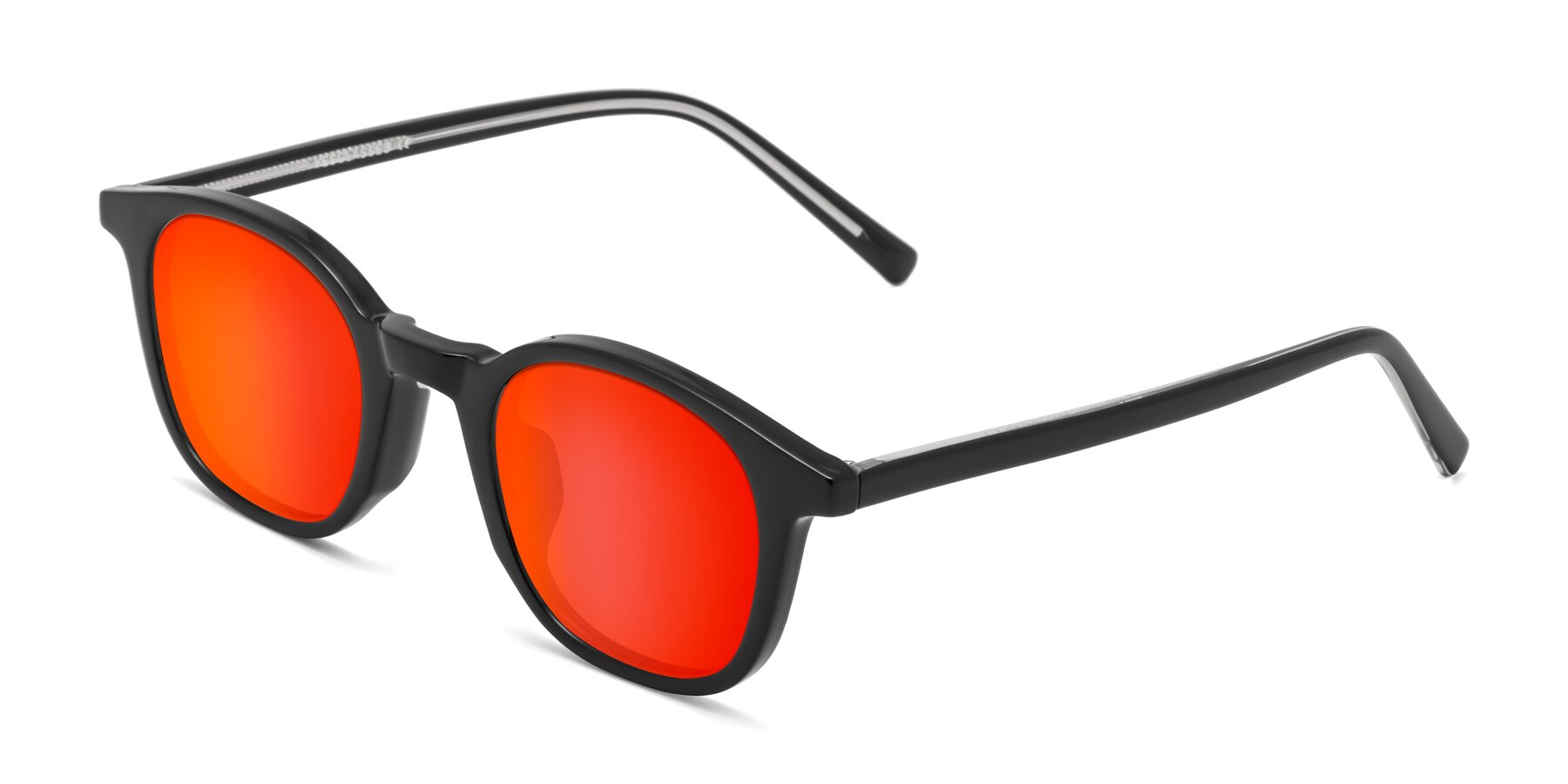 Angle of Cambridge in Black with Red Gold Mirrored Lenses