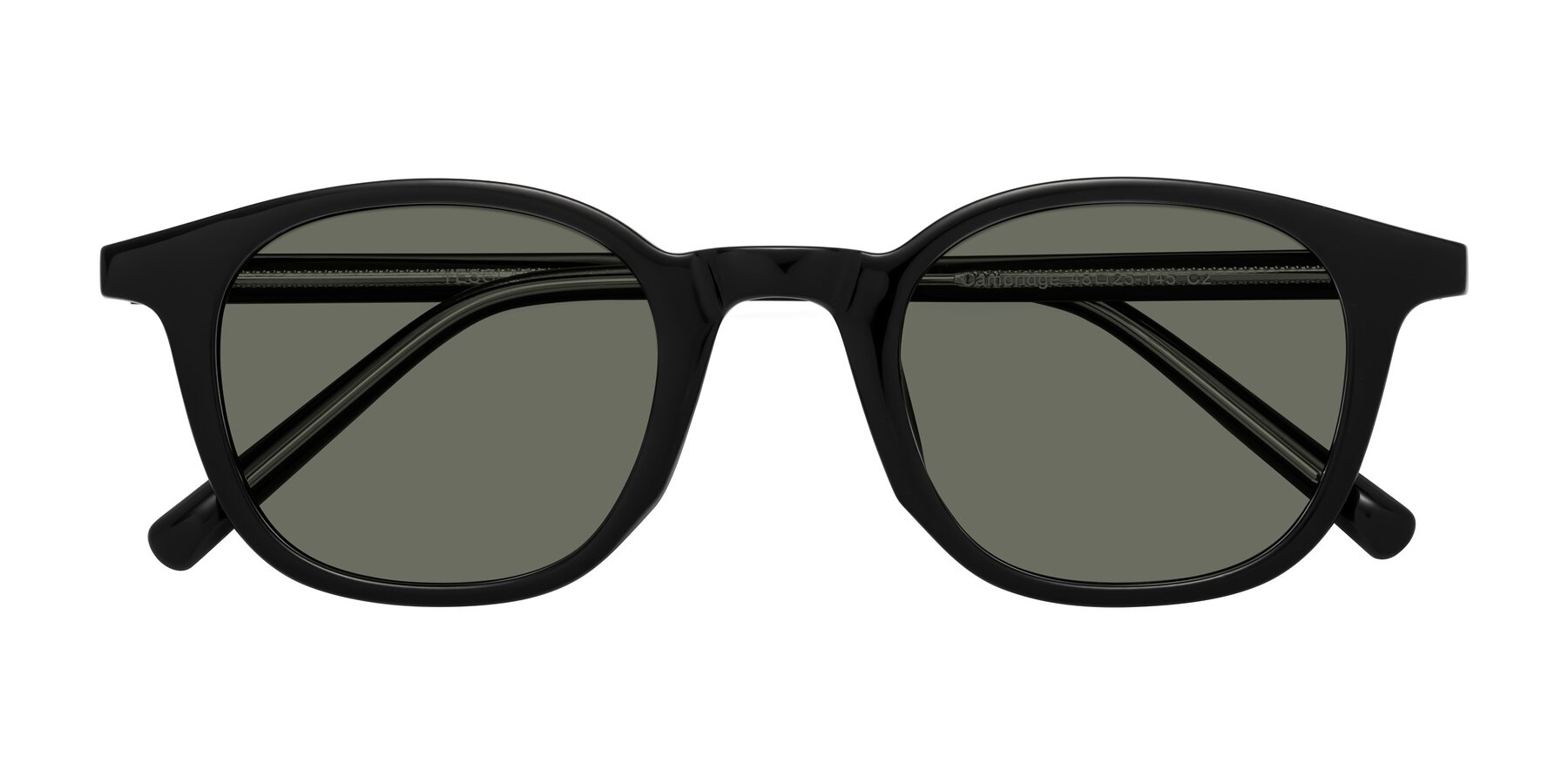 Folded Front of Cambridge in Black with Gray Polarized Lenses