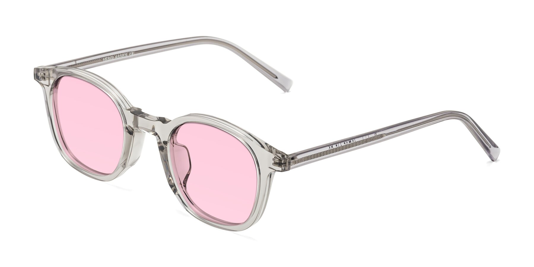 Angle of Cambridge in Translucent Gray with Light Pink Tinted Lenses