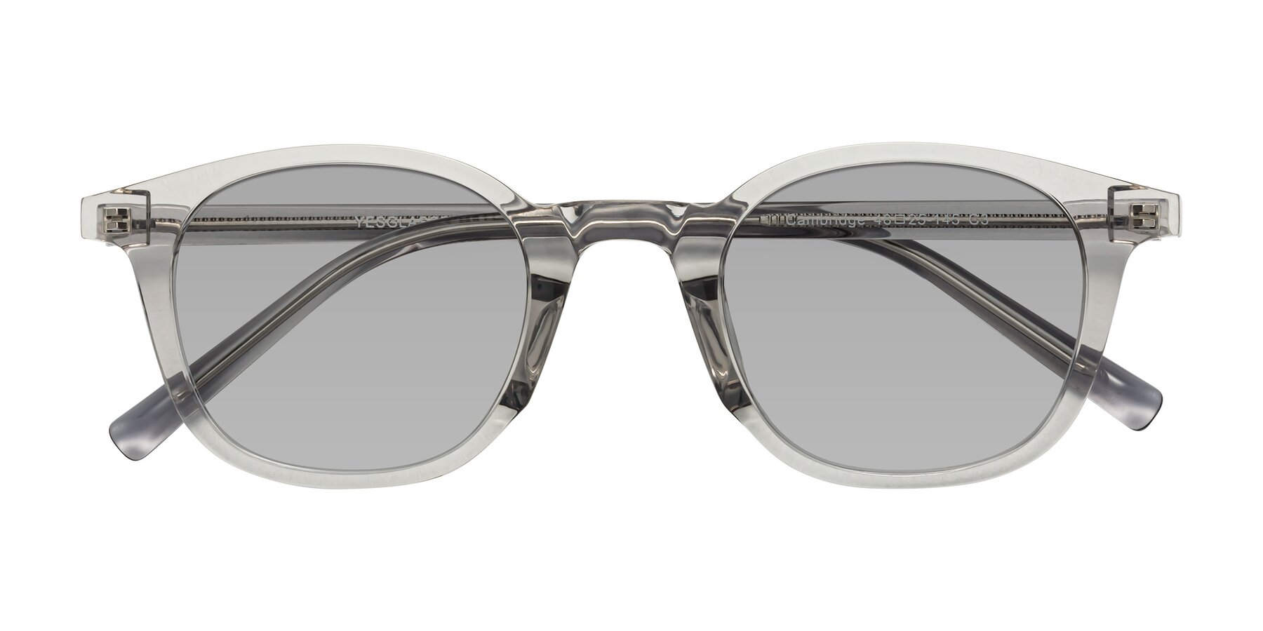 Folded Front of Cambridge in Translucent Gray with Light Gray Tinted Lenses