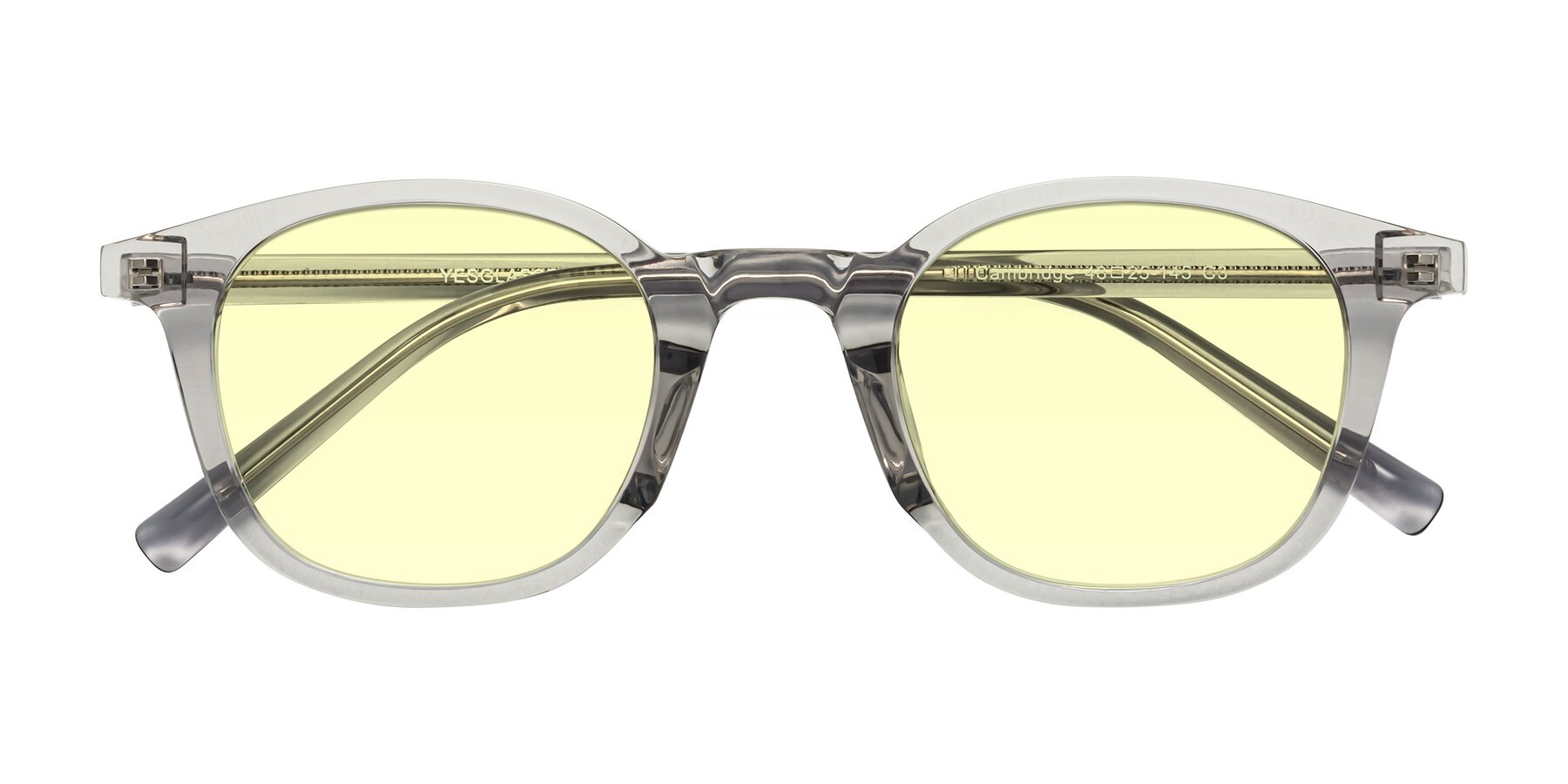 Folded Front of Cambridge in Translucent Gray with Light Yellow Tinted Lenses