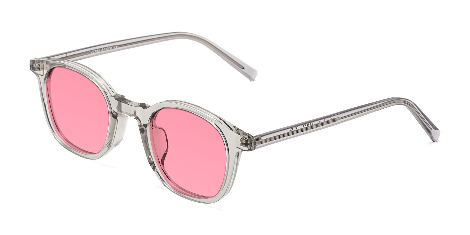 Angle of Cambridge in Translucent Gray with Pink Tinted Lenses