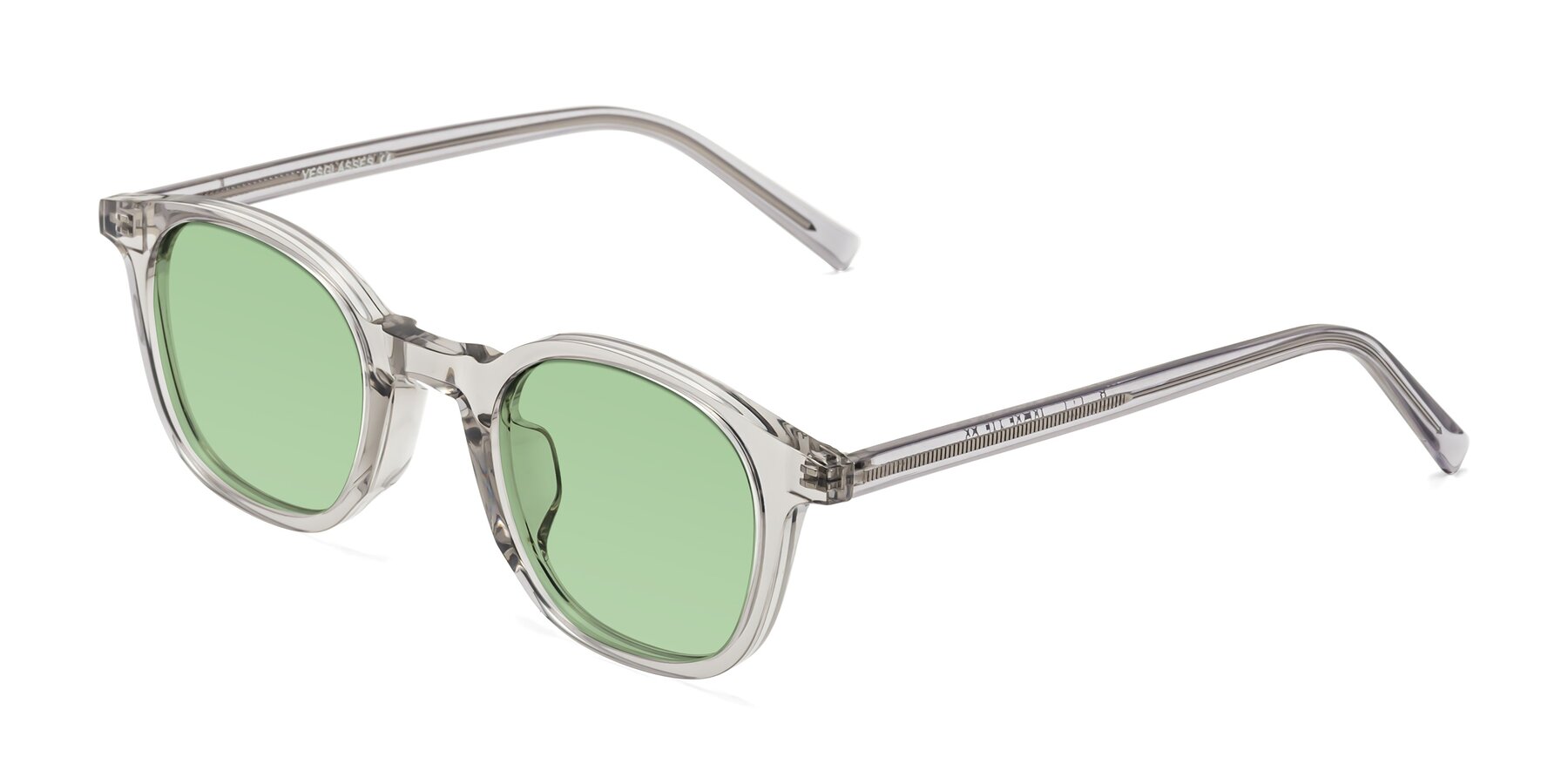 Angle of Cambridge in Translucent Gray with Medium Green Tinted Lenses