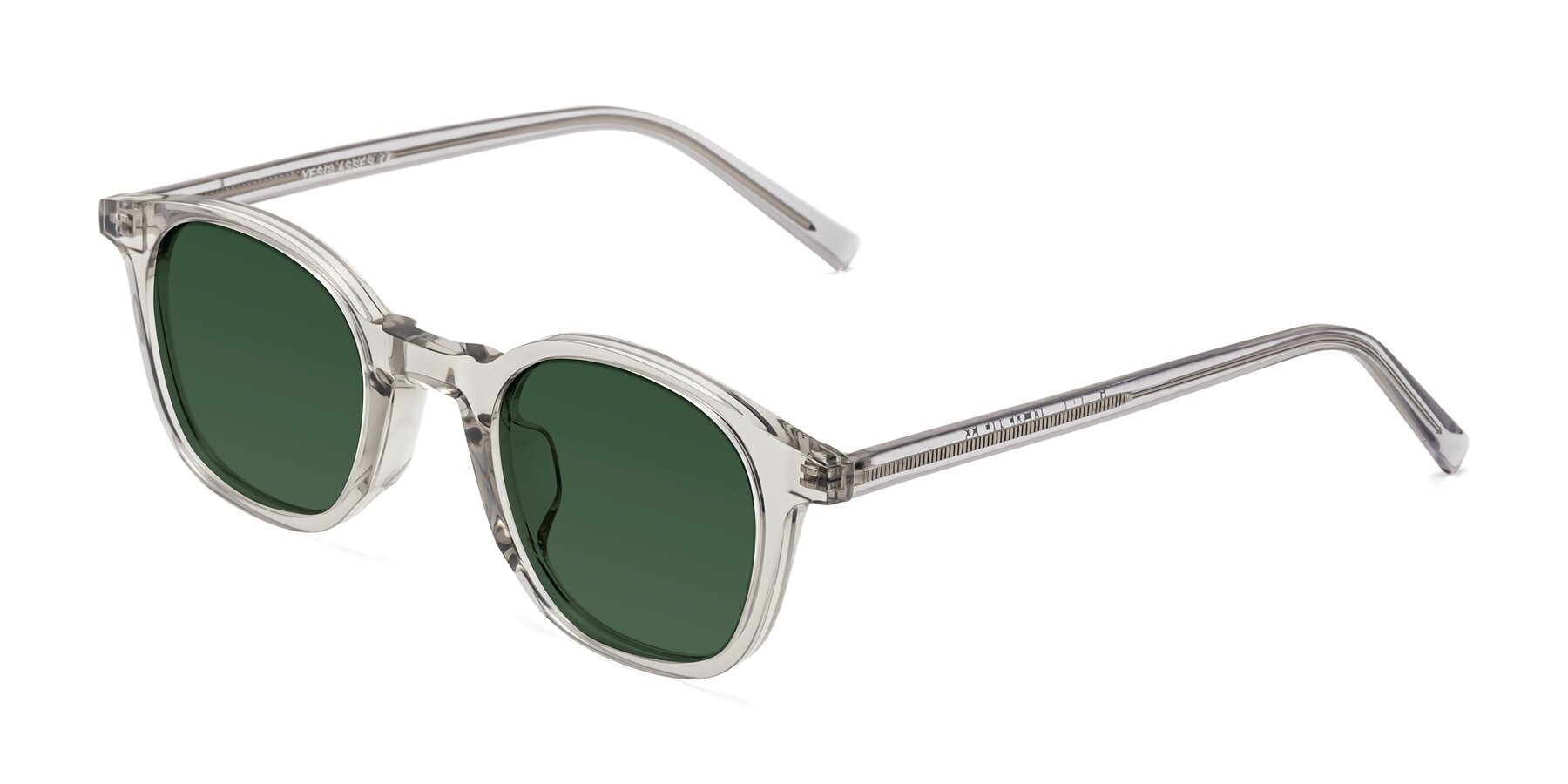 Angle of Cambridge in Translucent Gray with Green Tinted Lenses