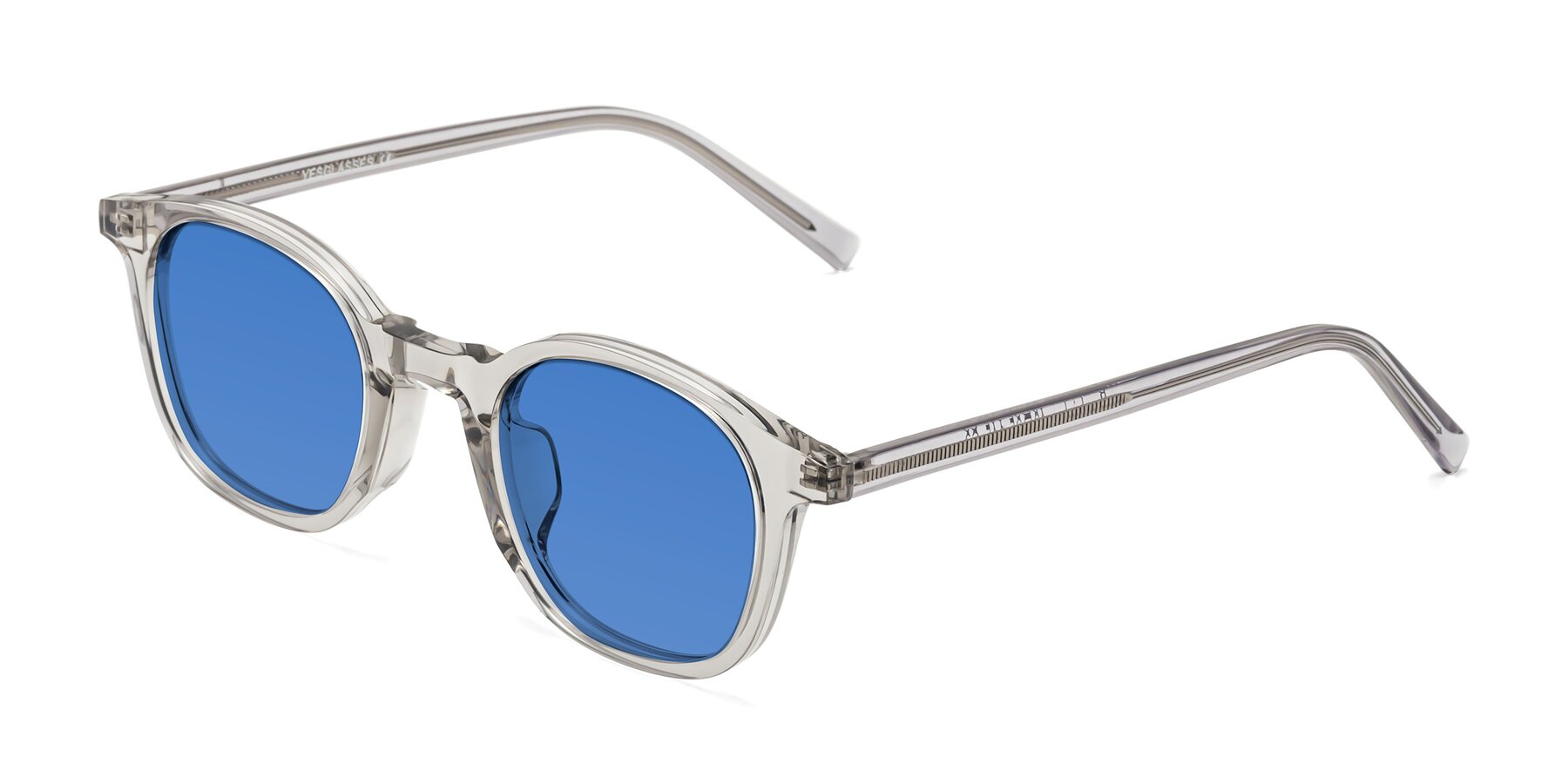 Angle of Cambridge in Translucent Gray with Blue Tinted Lenses