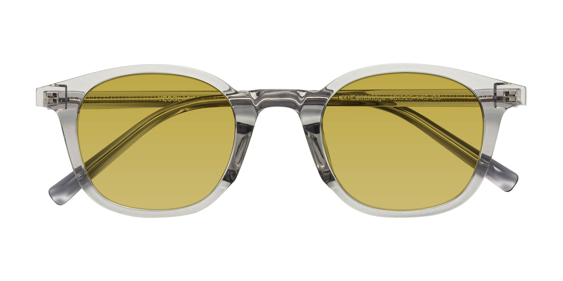 Folded Front of Cambridge in Translucent Gray with Champagne Tinted Lenses