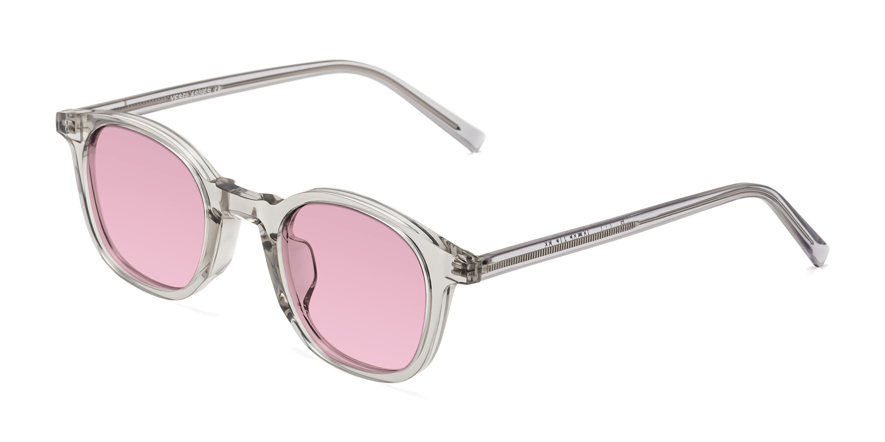 Angle of Cambridge in Translucent Gray with Light Wine Tinted Lenses