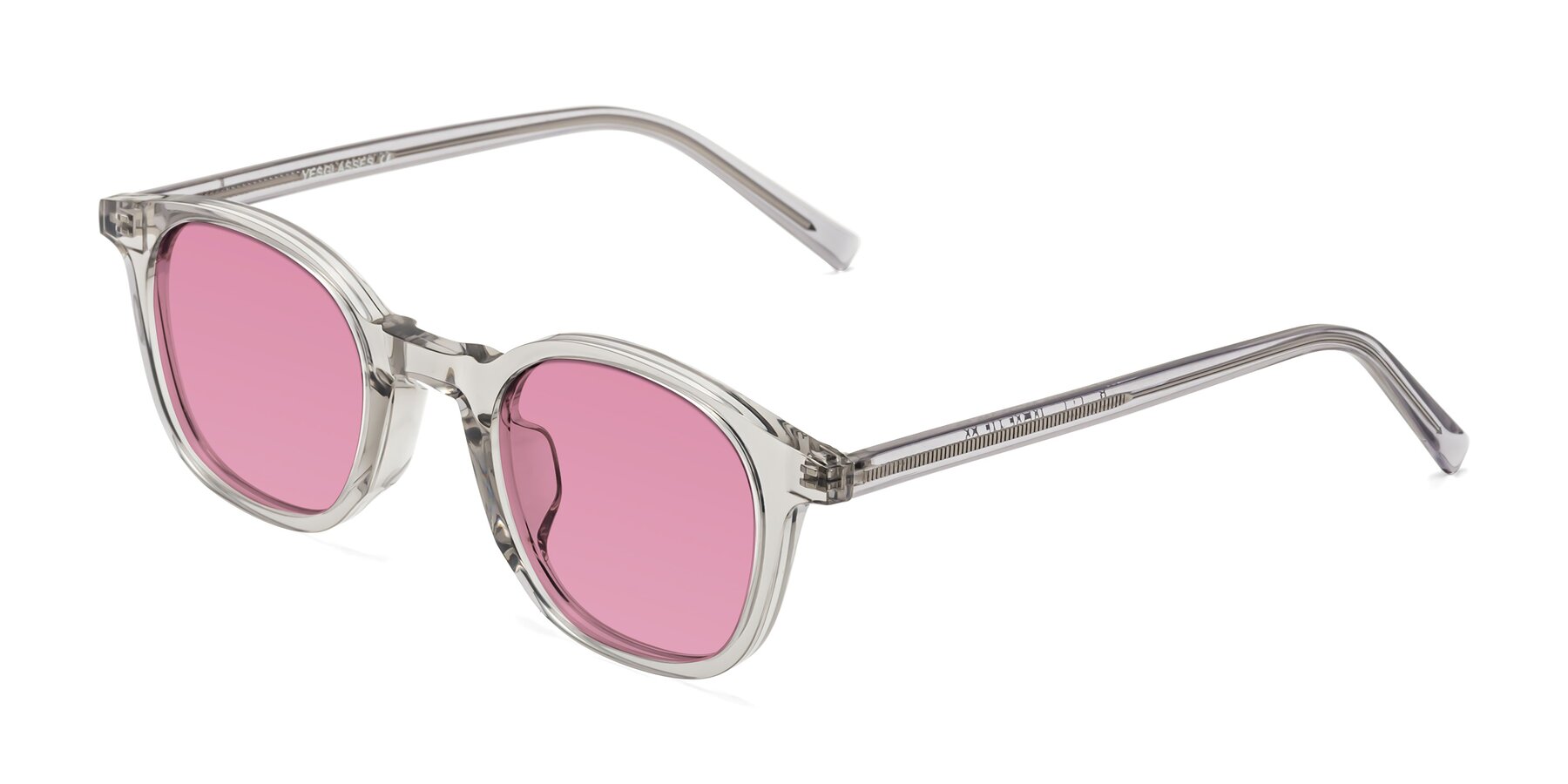 Angle of Cambridge in Translucent Gray with Medium Wine Tinted Lenses