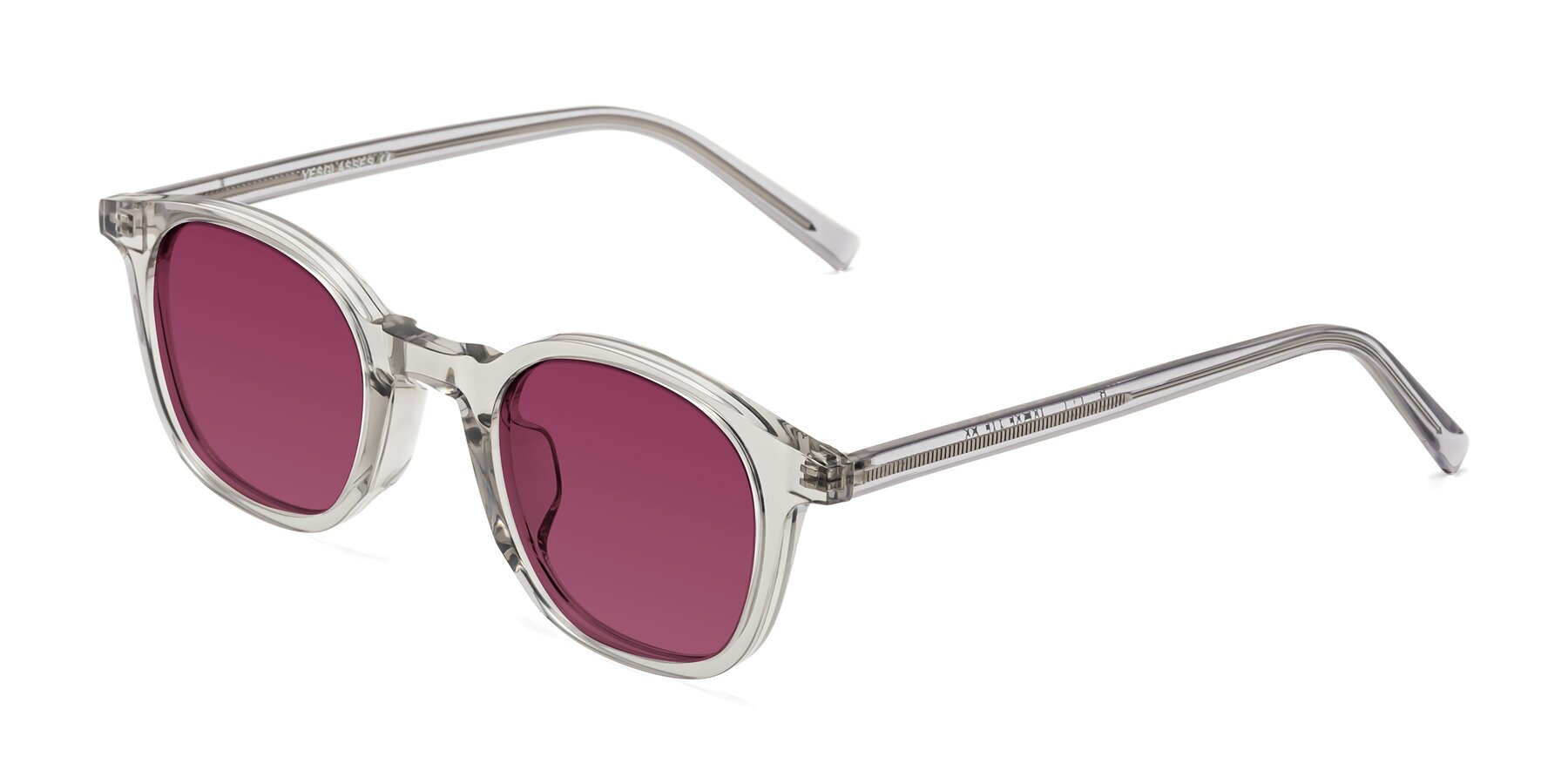 Angle of Cambridge in Translucent Gray with Wine Tinted Lenses