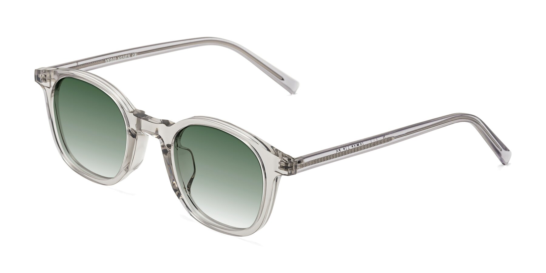 Angle of Cambridge in Translucent Gray with Green Gradient Lenses