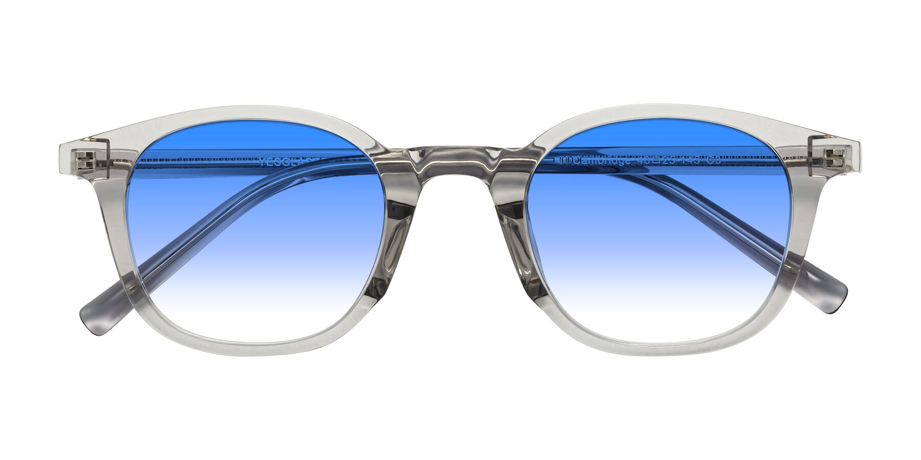 Folded Front of Cambridge in Translucent Gray with Blue Gradient Lenses