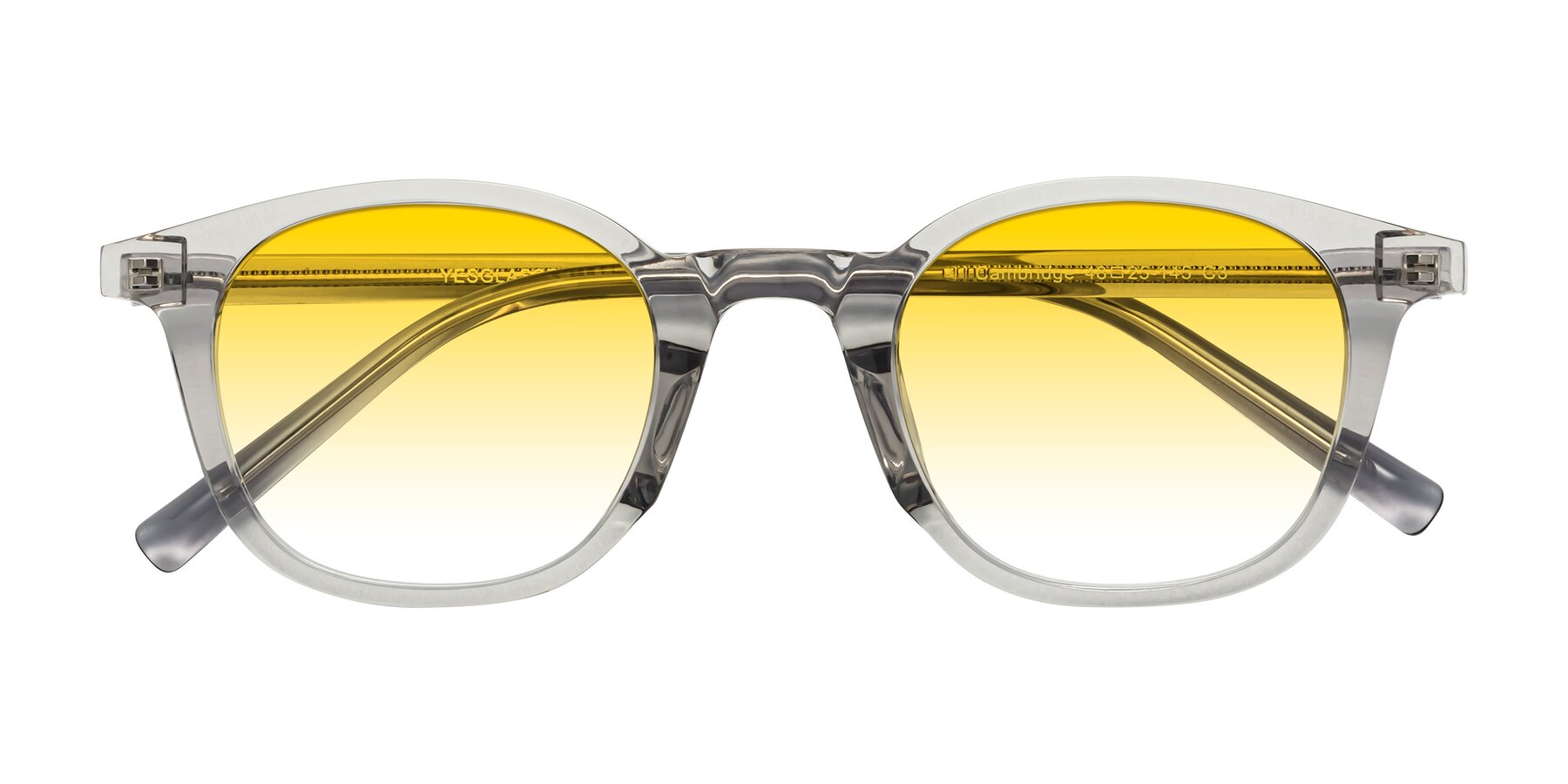 Folded Front of Cambridge in Translucent Gray with Yellow Gradient Lenses