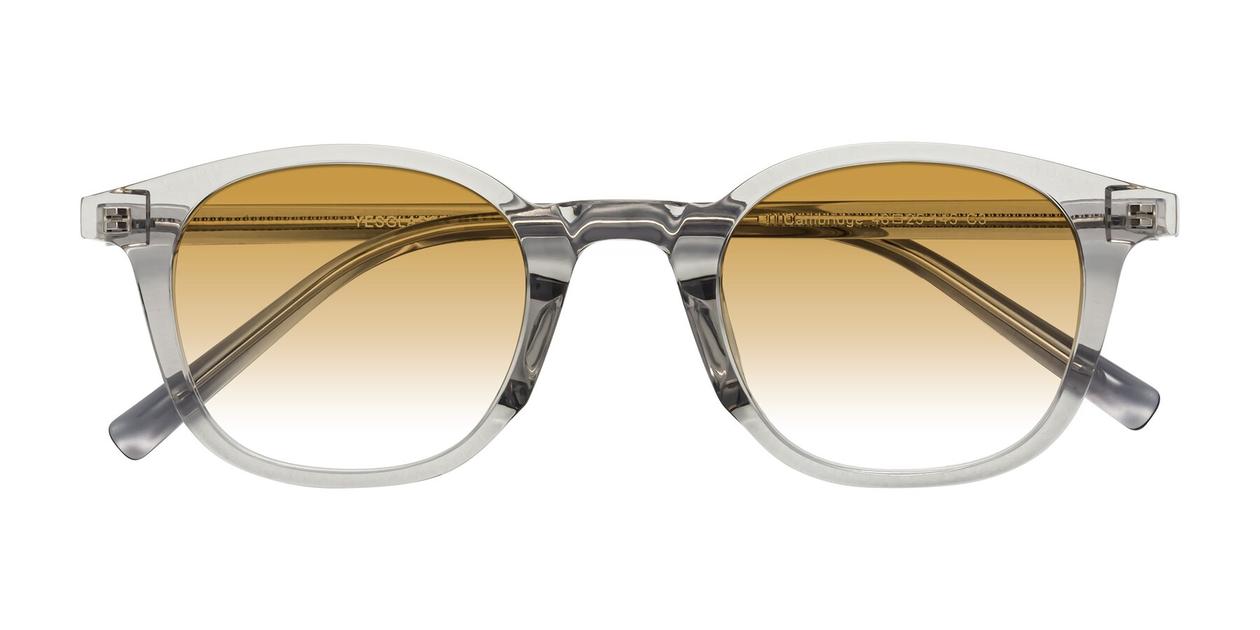 Folded Front of Cambridge in Translucent Gray with Champagne Gradient Lenses