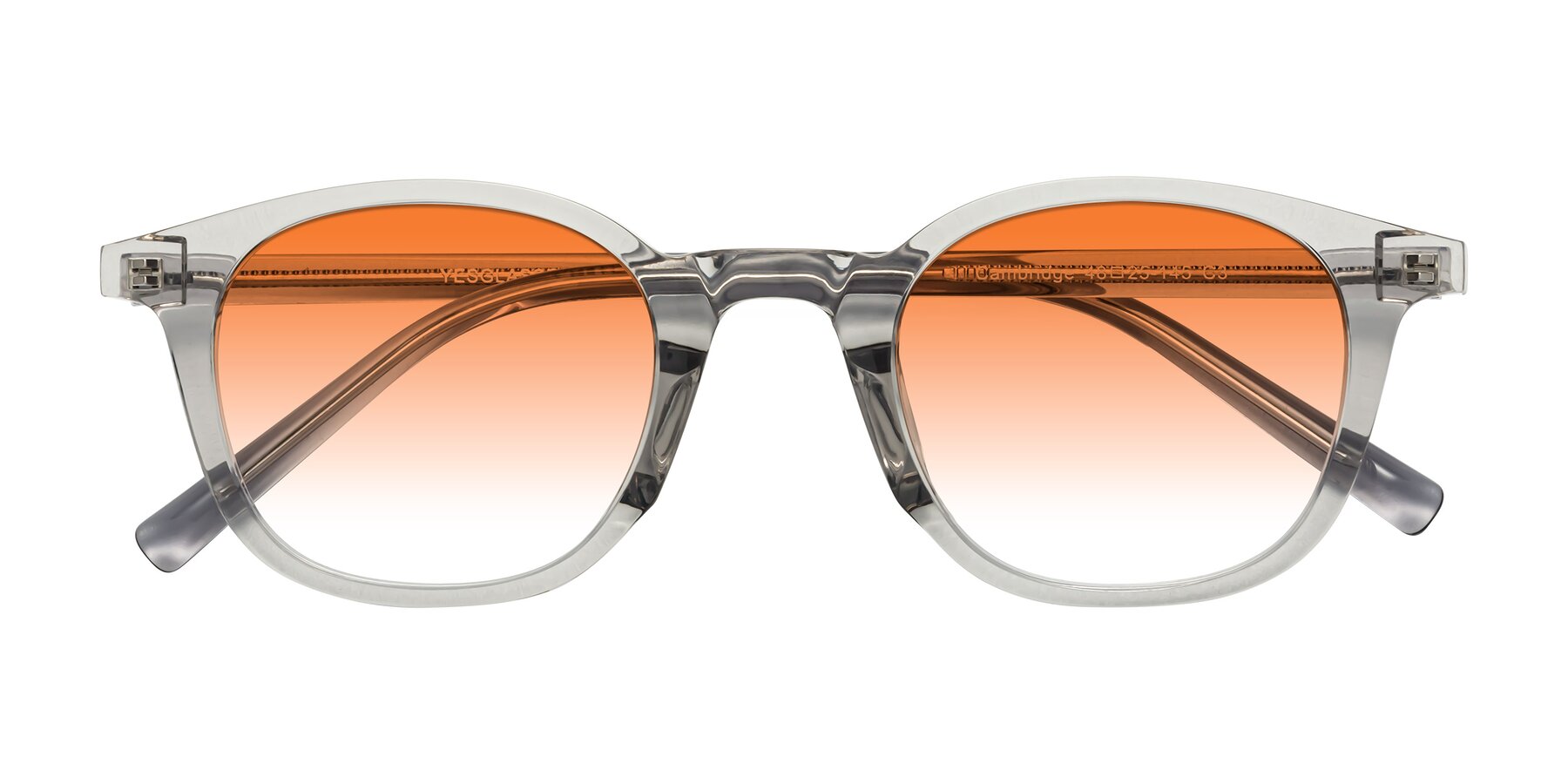 Folded Front of Cambridge in Translucent Gray with Orange Gradient Lenses