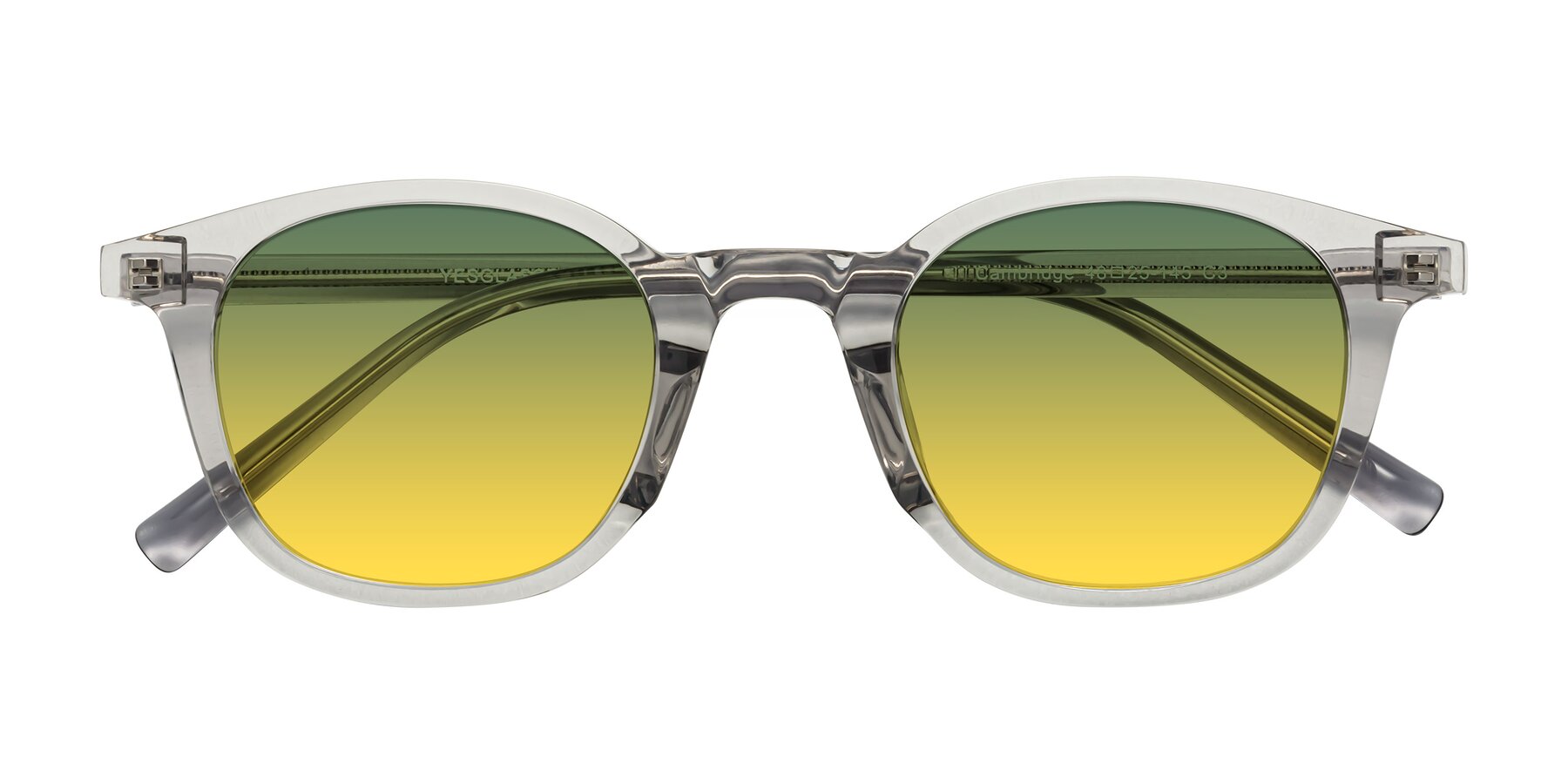 Folded Front of Cambridge in Translucent Gray with Green / Yellow Gradient Lenses