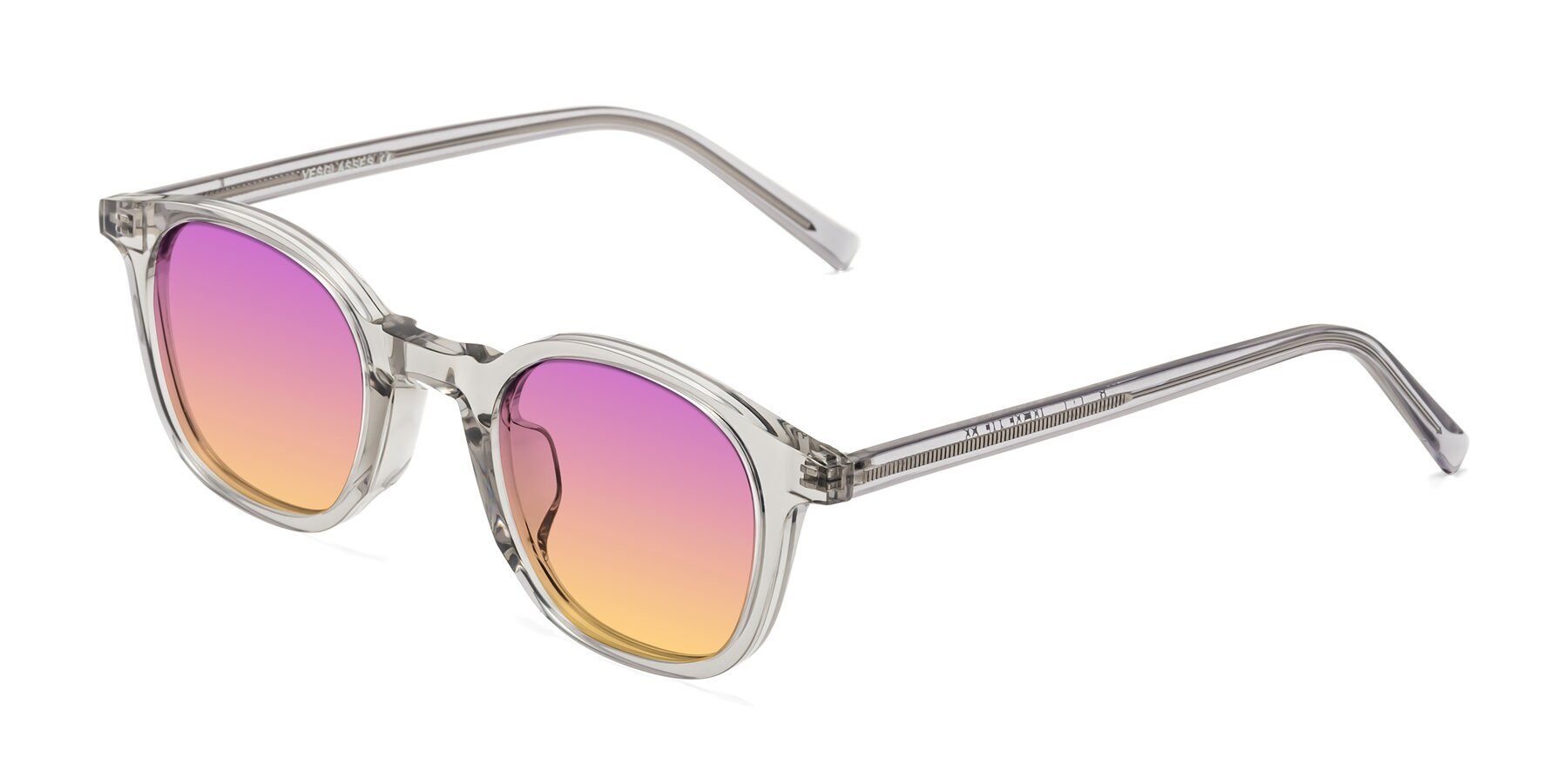 Angle of Cambridge in Translucent Gray with Purple / Yellow Gradient Lenses
