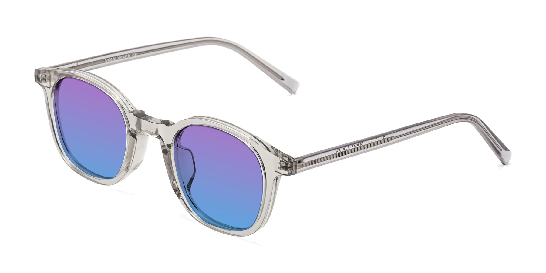 Angle of Cambridge in Translucent Gray with Purple / Blue Gradient Lenses