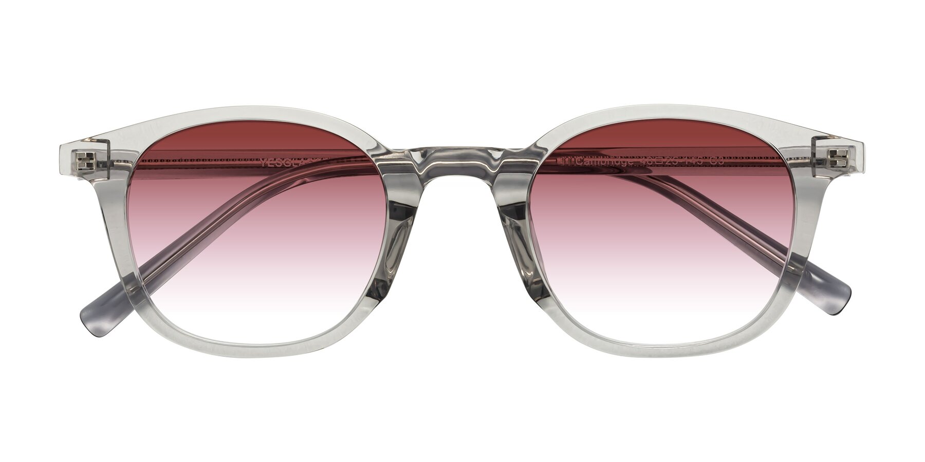 Folded Front of Cambridge in Translucent Gray with Garnet Gradient Lenses