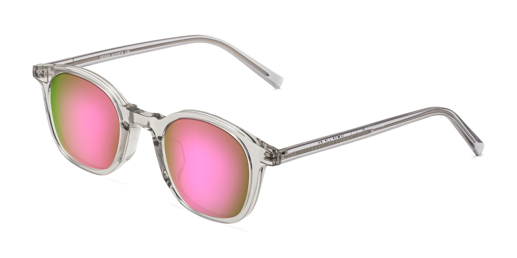 Angle of Cambridge in Translucent Gray with Pink Mirrored Lenses