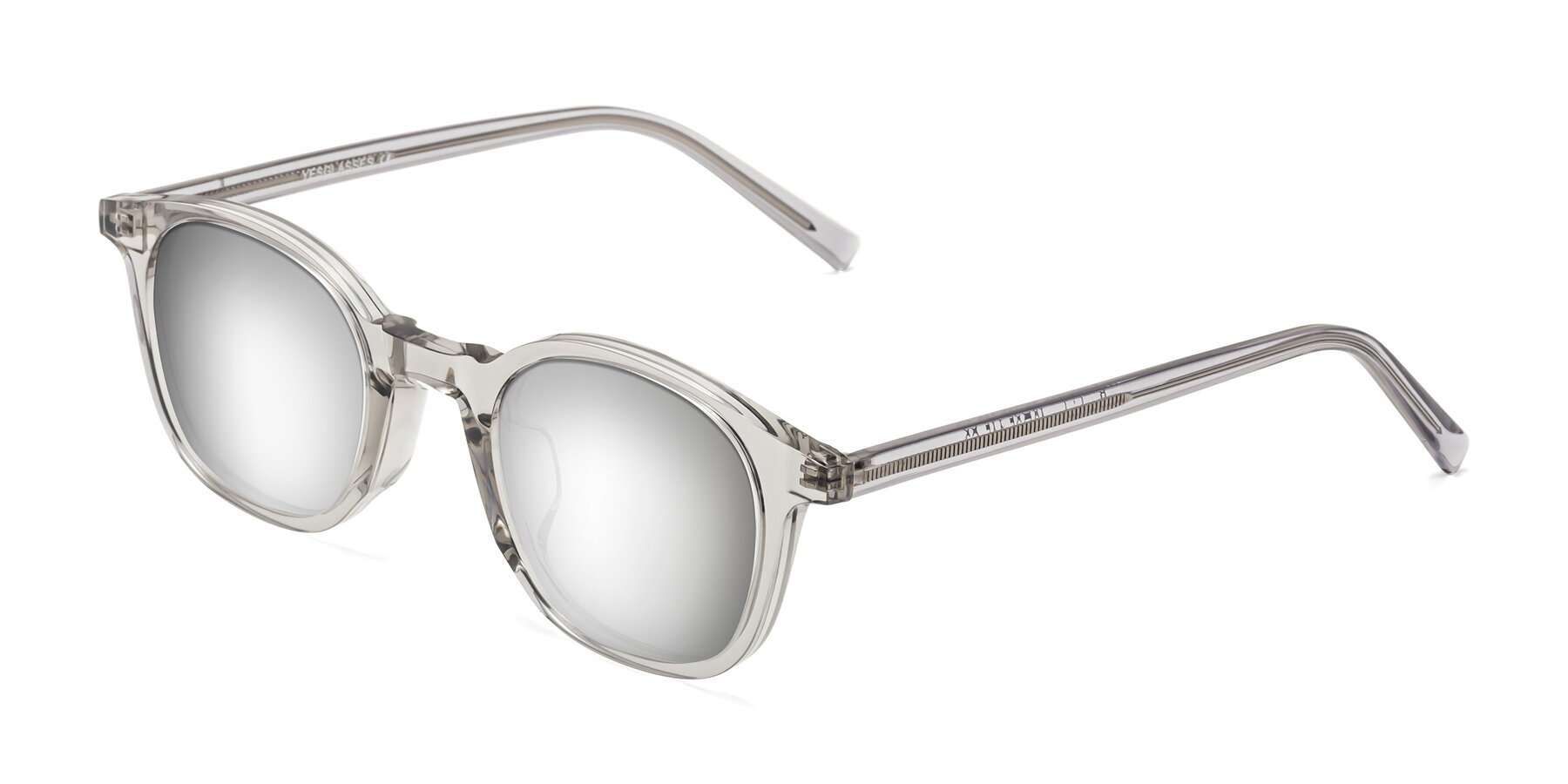 Angle of Cambridge in Translucent Gray with Silver Mirrored Lenses
