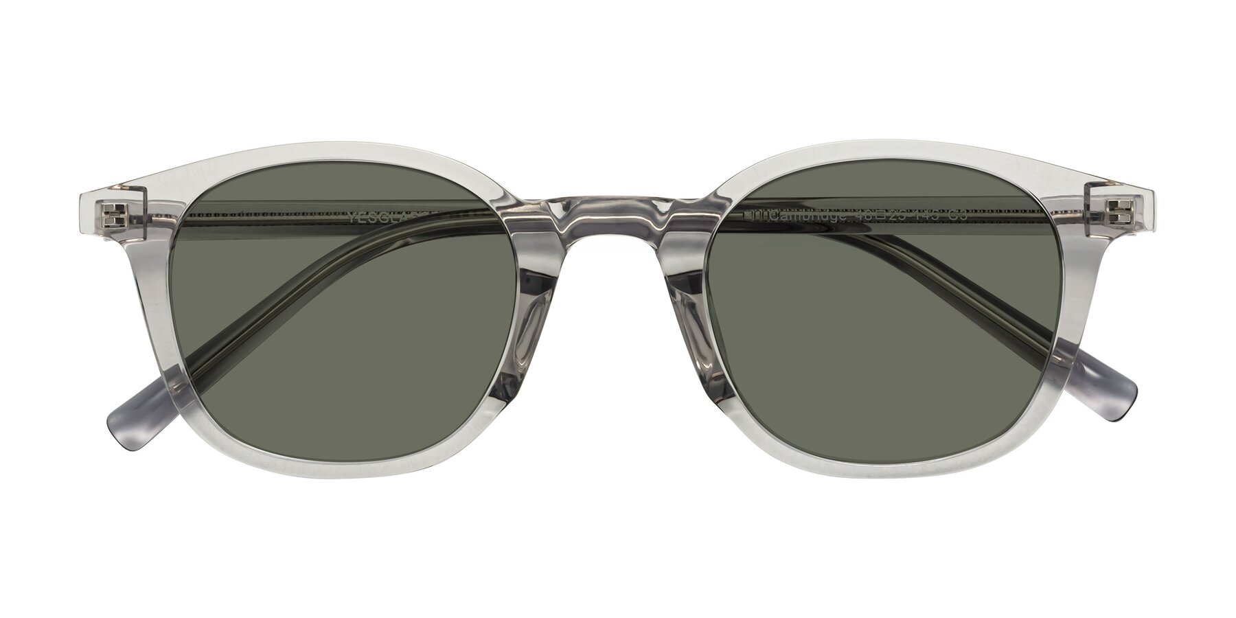 Folded Front of Cambridge in Translucent Gray with Gray Polarized Lenses