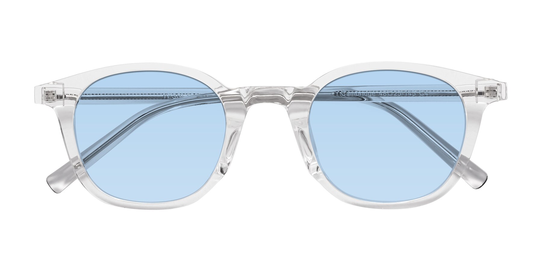 Folded Front of Cambridge in Clear with Light Blue Tinted Lenses