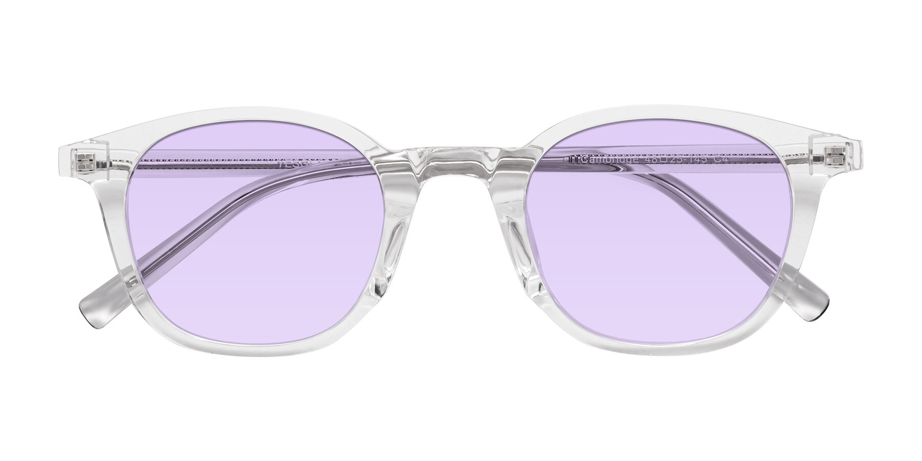 Folded Front of Cambridge in Clear with Light Purple Tinted Lenses