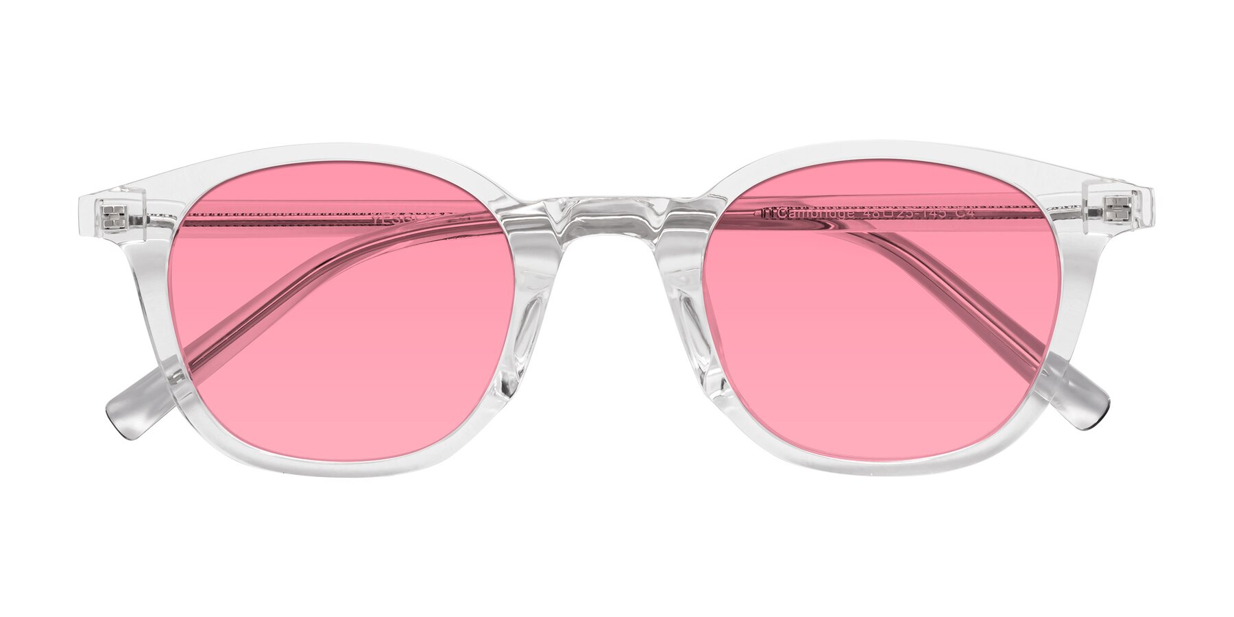 Folded Front of Cambridge in Clear with Pink Tinted Lenses