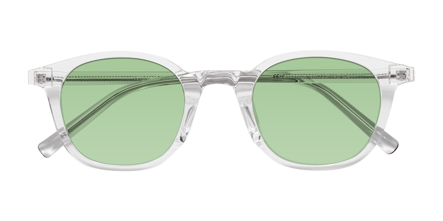 Folded Front of Cambridge in Clear with Medium Green Tinted Lenses