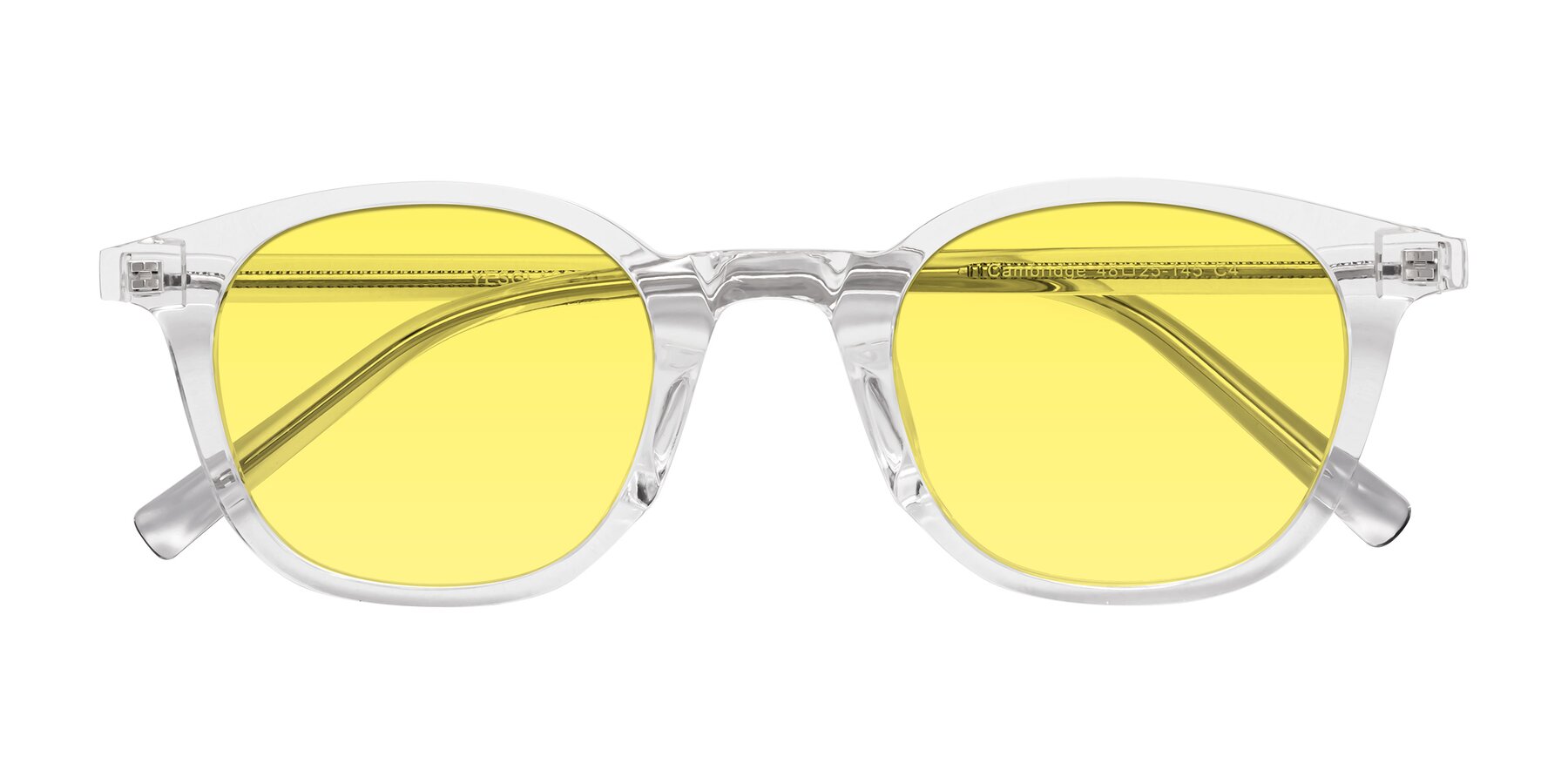 Folded Front of Cambridge in Clear with Medium Yellow Tinted Lenses