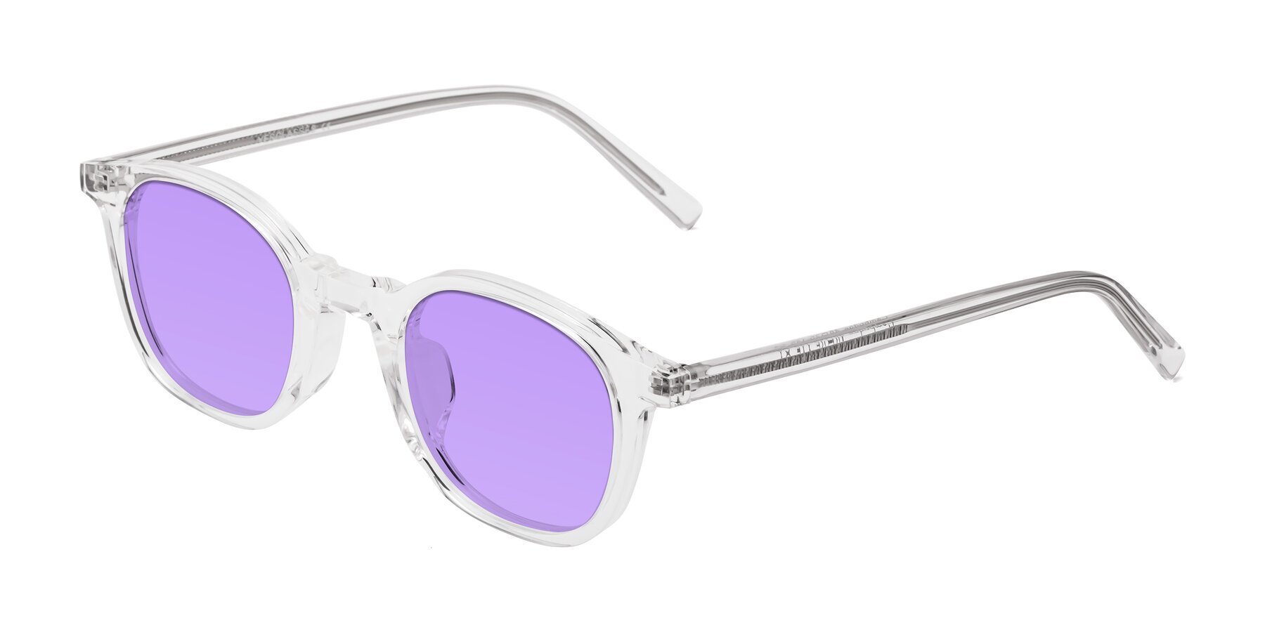 Angle of Cambridge in Clear with Medium Purple Tinted Lenses