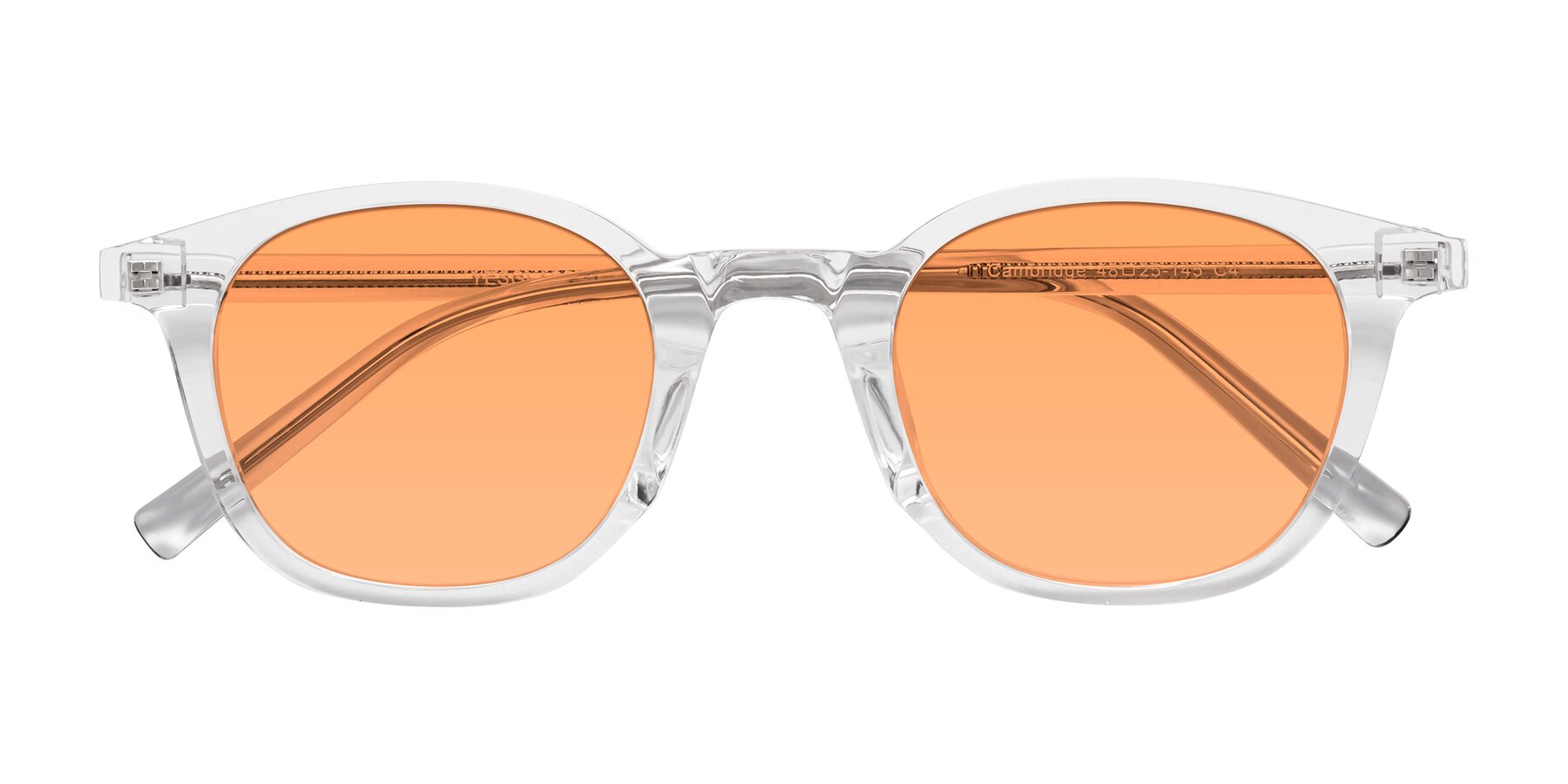 Folded Front of Cambridge in Clear with Medium Orange Tinted Lenses