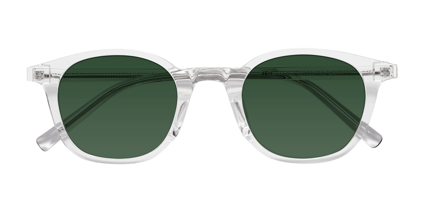 Folded Front of Cambridge in Clear with Green Tinted Lenses