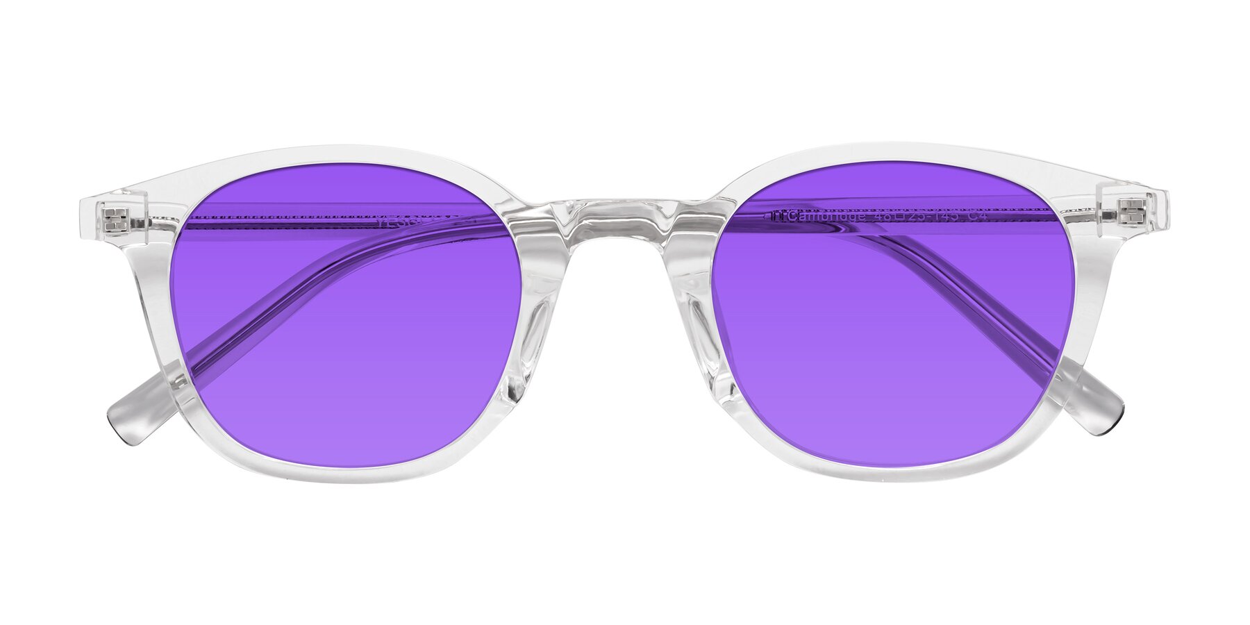 Folded Front of Cambridge in Clear with Purple Tinted Lenses