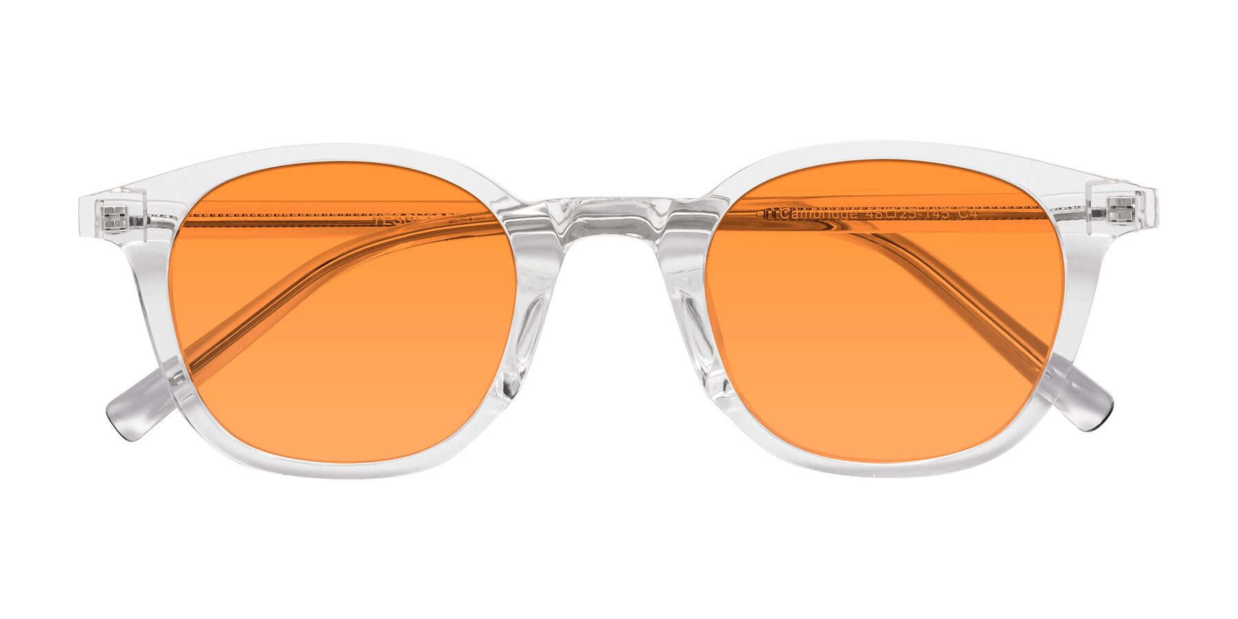 Folded Front of Cambridge in Clear with Orange Tinted Lenses