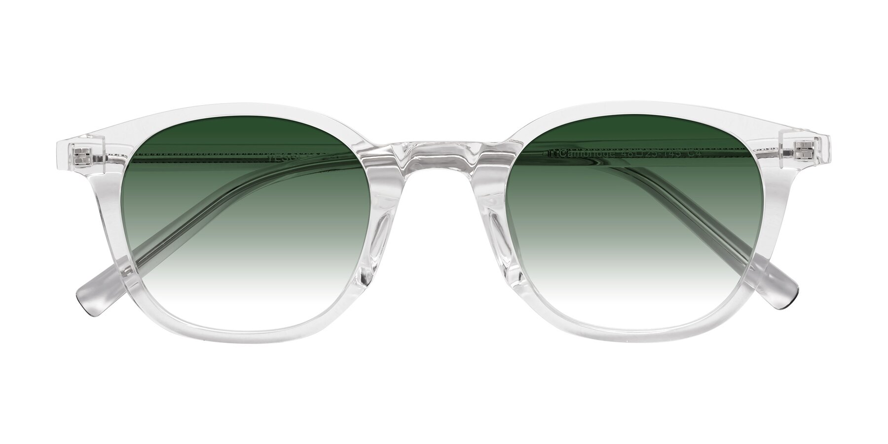 Folded Front of Cambridge in Clear with Green Gradient Lenses