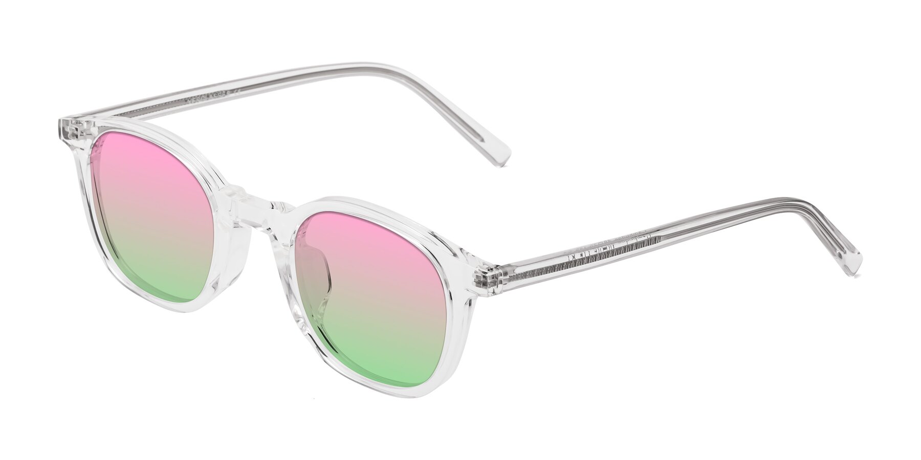 Angle of Cambridge in Clear with Pink / Green Gradient Lenses