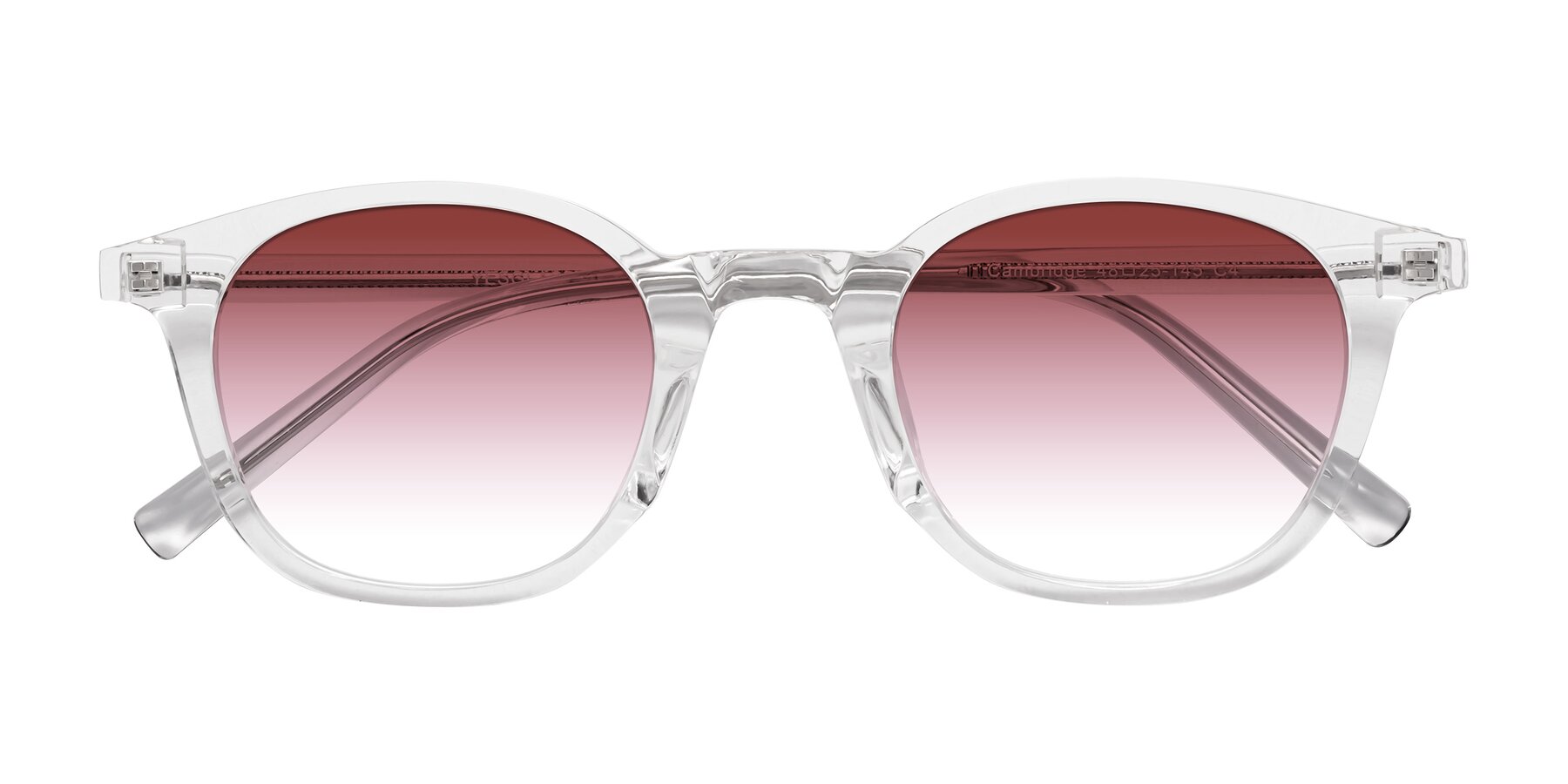 Folded Front of Cambridge in Clear with Garnet Gradient Lenses