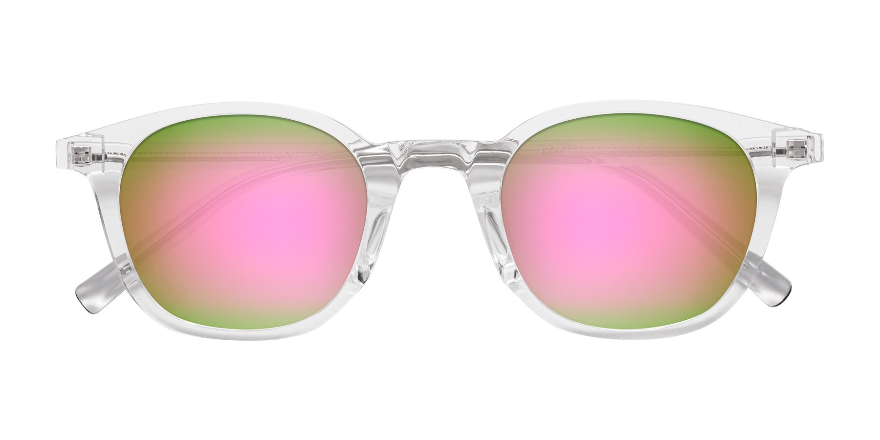 Folded Front of Cambridge in Clear with Pink Mirrored Lenses