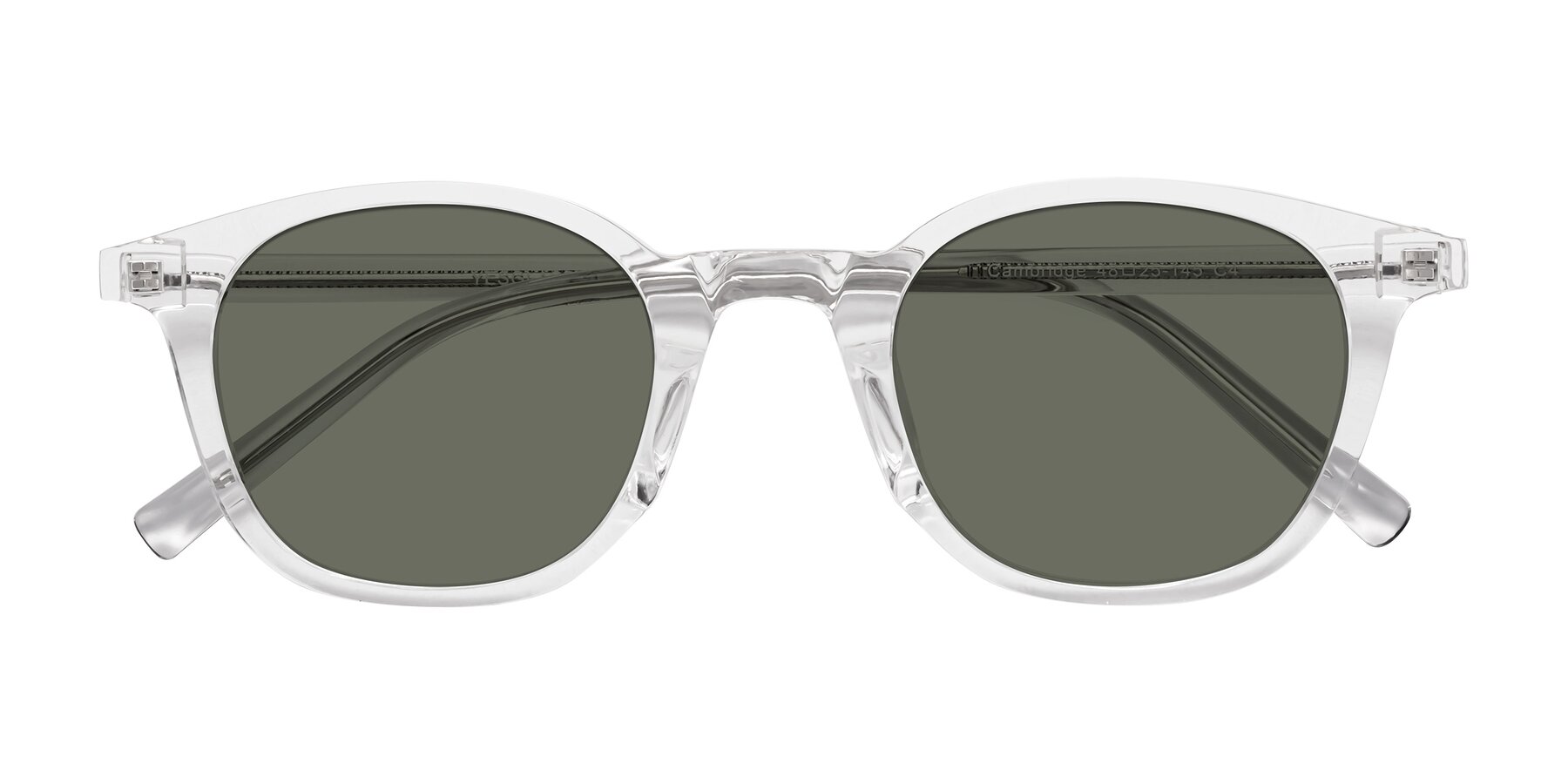 Folded Front of Cambridge in Clear with Gray Polarized Lenses
