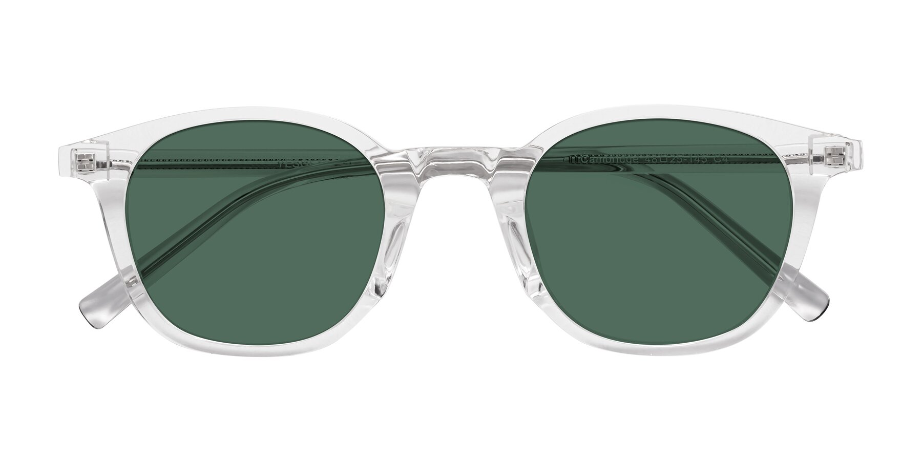Folded Front of Cambridge in Clear with Green Polarized Lenses