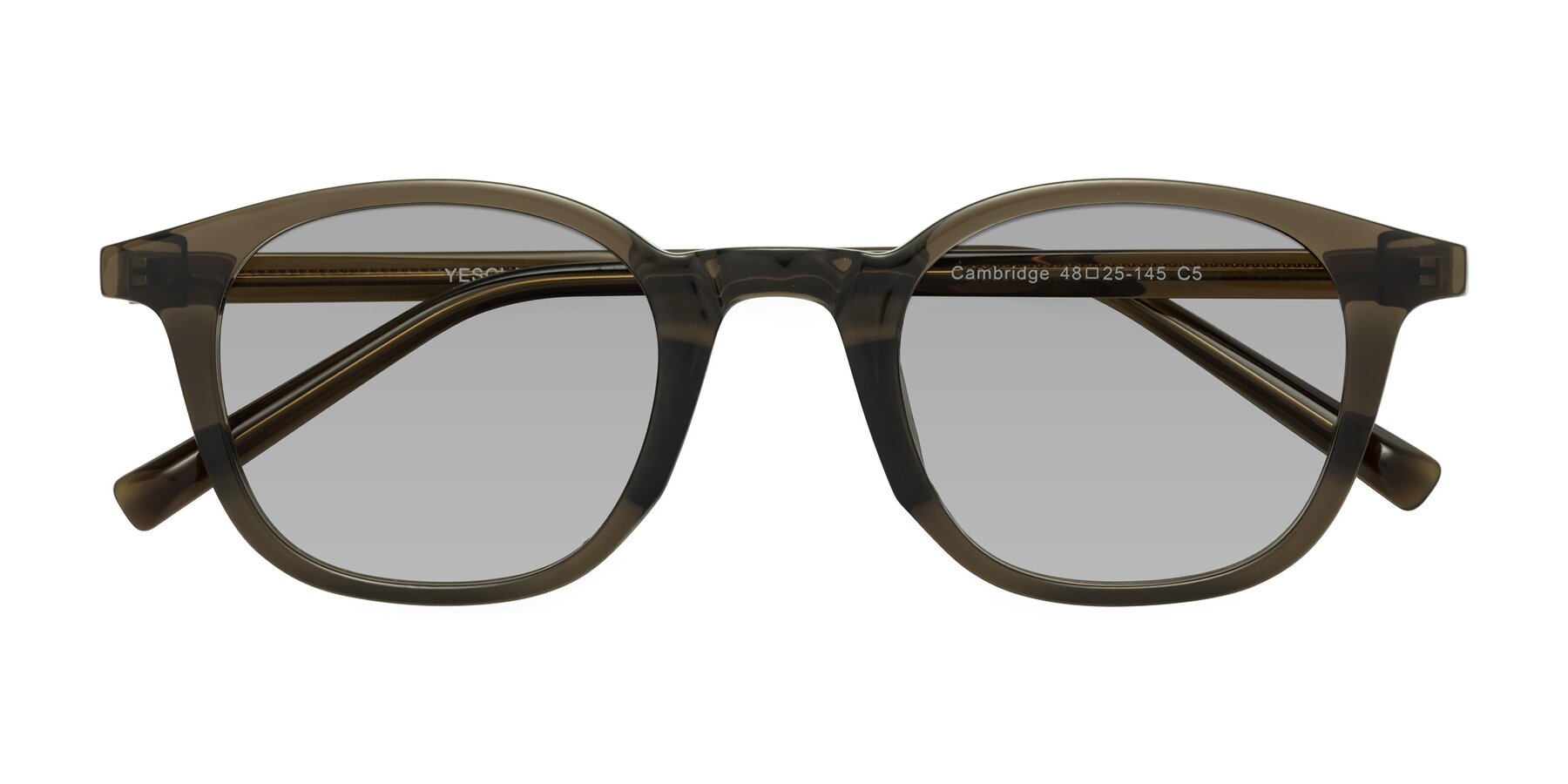 Folded Front of Cambridge in Coffee with Light Gray Tinted Lenses