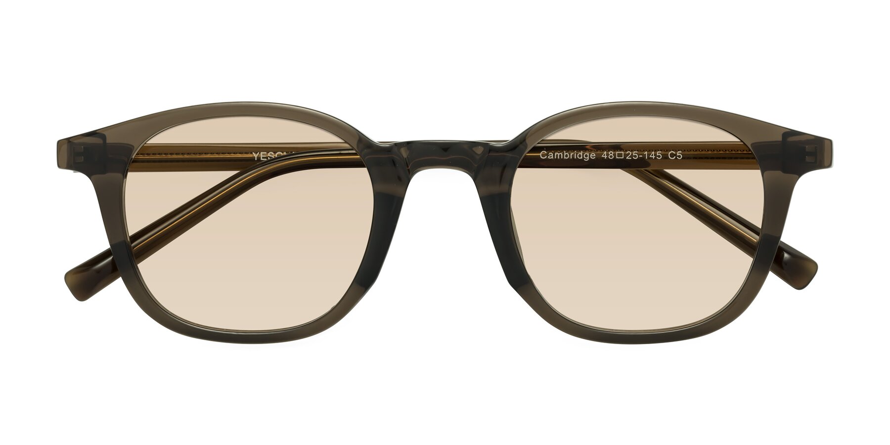 Folded Front of Cambridge in Coffee with Light Brown Tinted Lenses