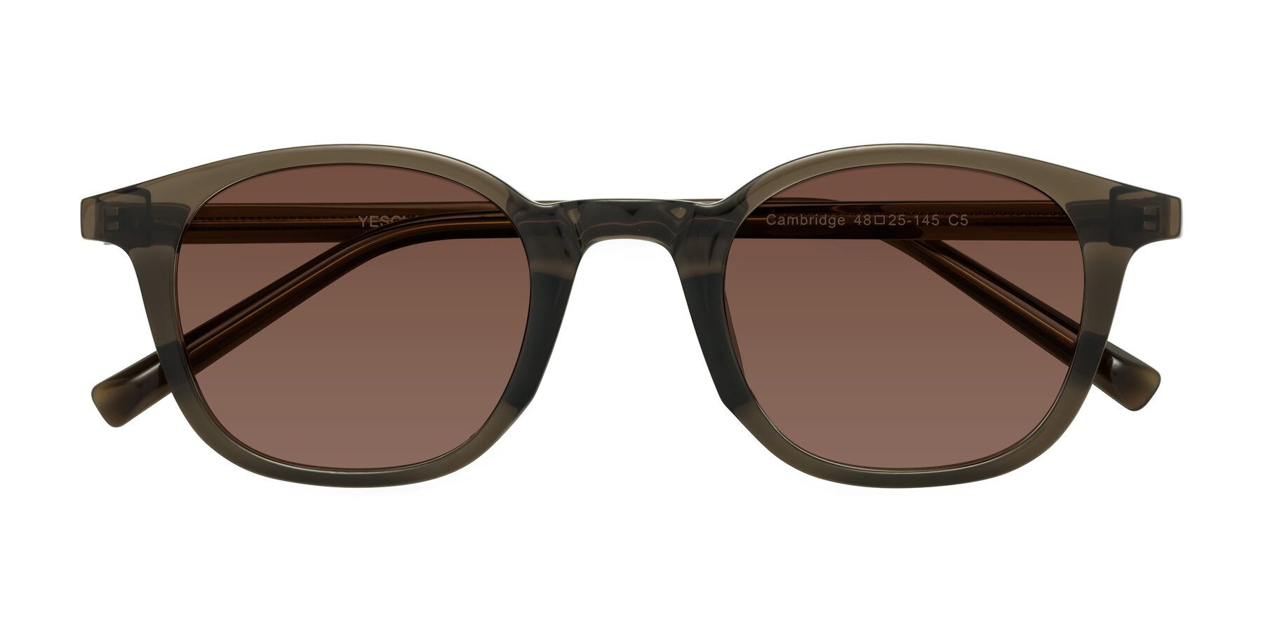 Folded Front of Cambridge in Coffee with Brown Tinted Lenses