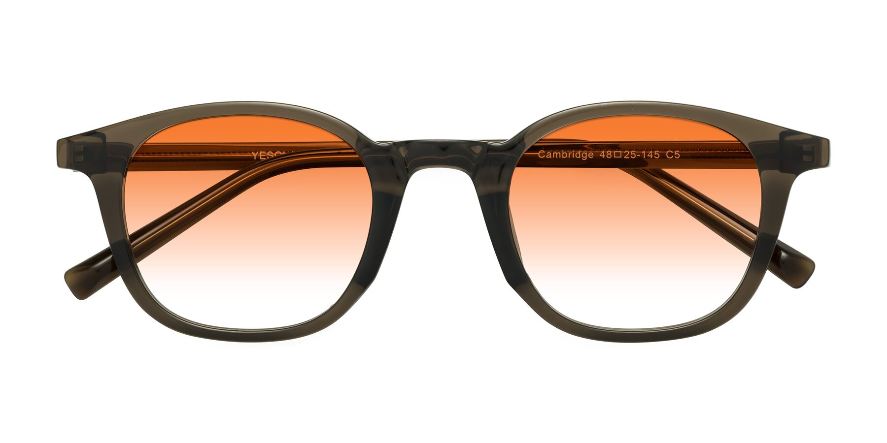 Folded Front of Cambridge in Coffee with Orange Gradient Lenses